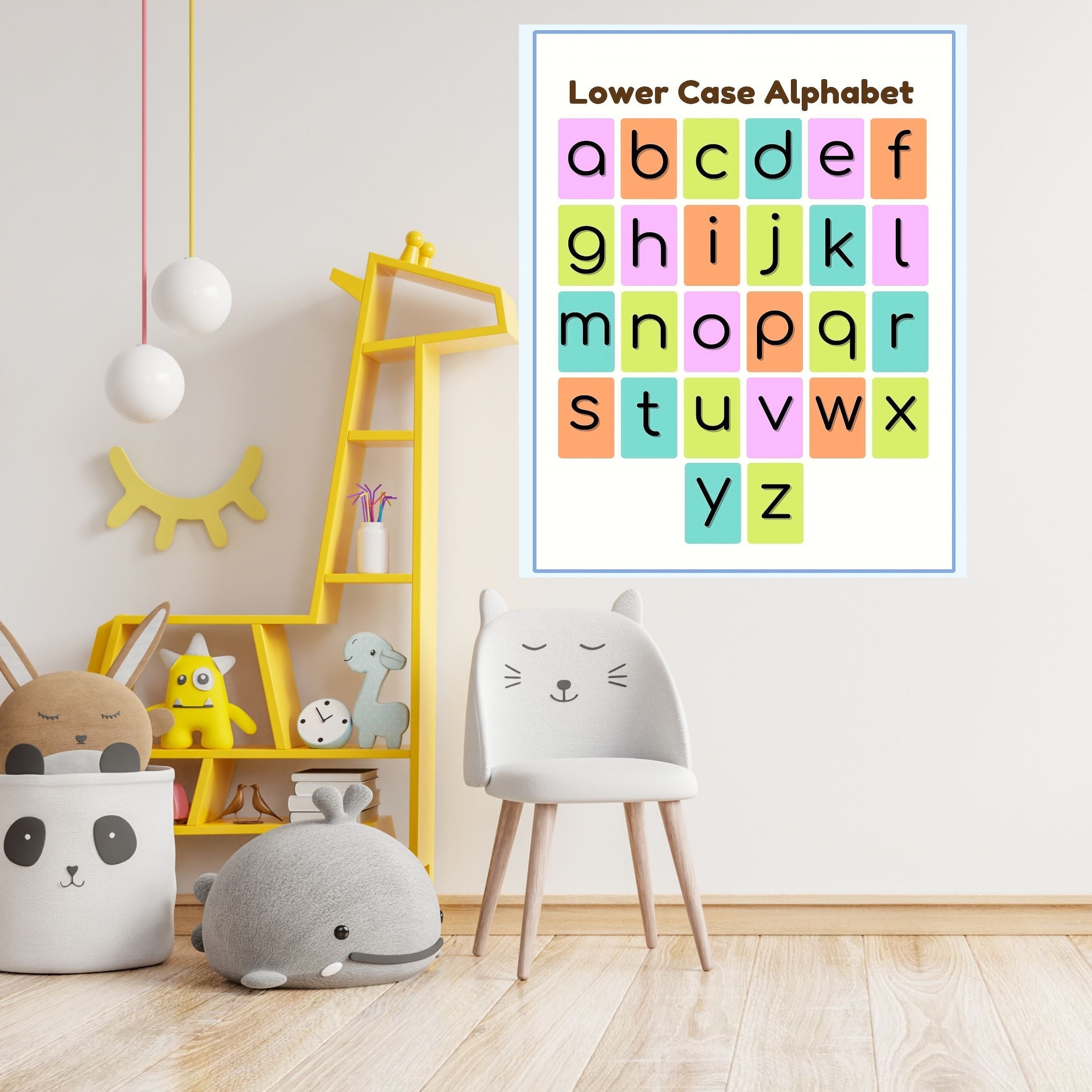 Alphabet Wall Art Printable, ABC Learning Poster, Kids Educational Decor, Nursery Wall Art, Preschool Classroom Print, Homeschool Decor, Digital Download|ke1-12