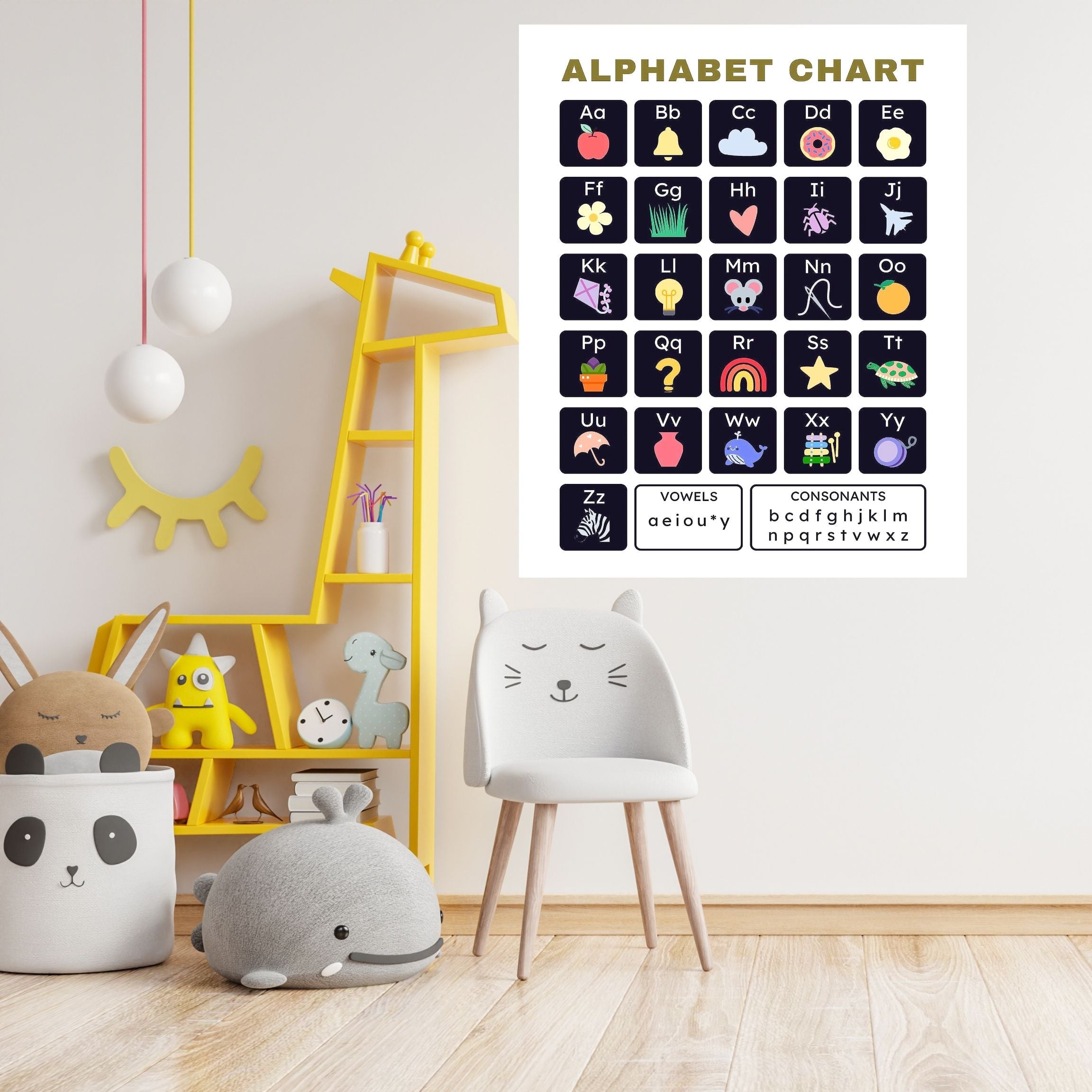 Alphabet Wall Art Printable, ABC Learning Poster, Kids Educational Decor, Nursery Wall Art, Preschool Classroom Print, Homeschool Decor, Digital Download|ke1-14