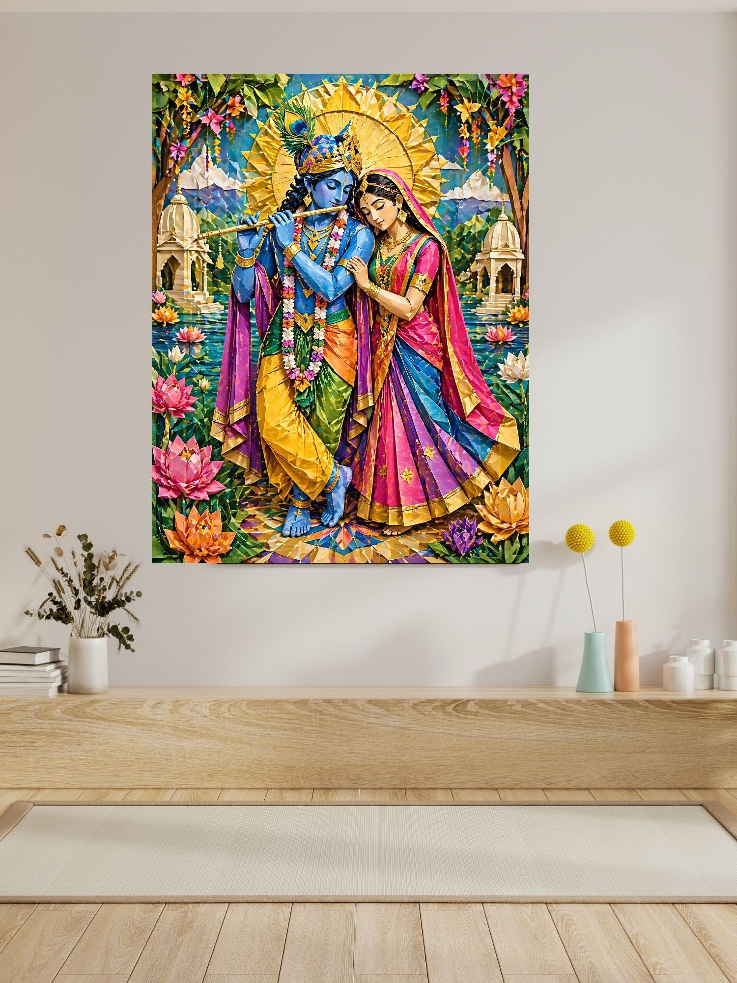 Lord Krishna Wall Art Printable, Krishna Digital Download, Hindu Wall Decor, Spiritual Home Decor, Pooja Room Art, Krishna Poster, Temple Artwork|sp64