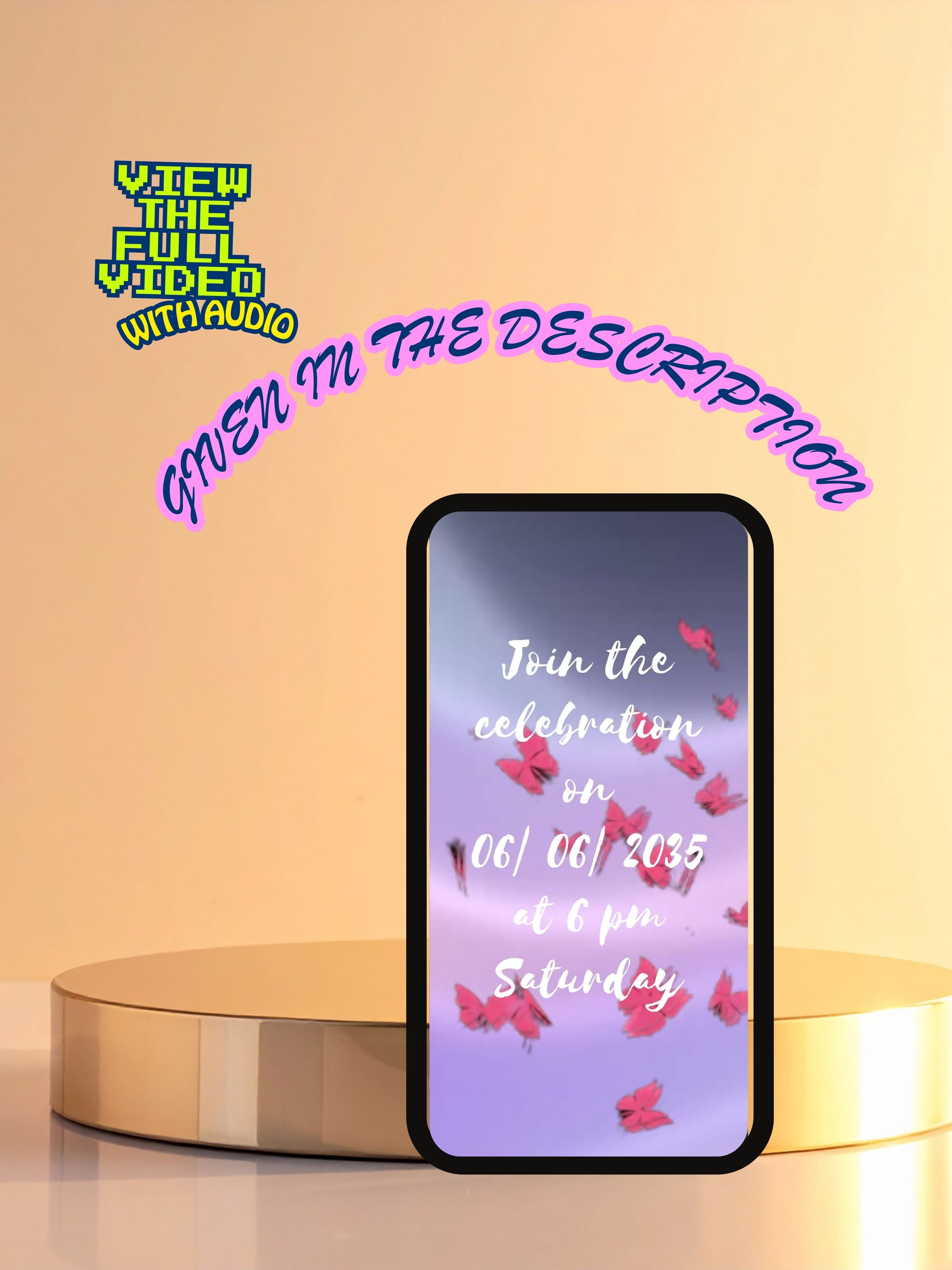 commercial use BUTTERFLY Birthday Invitation Video | Editable Canva pro Template | Kids Party Invite | Digital Download|ki43c