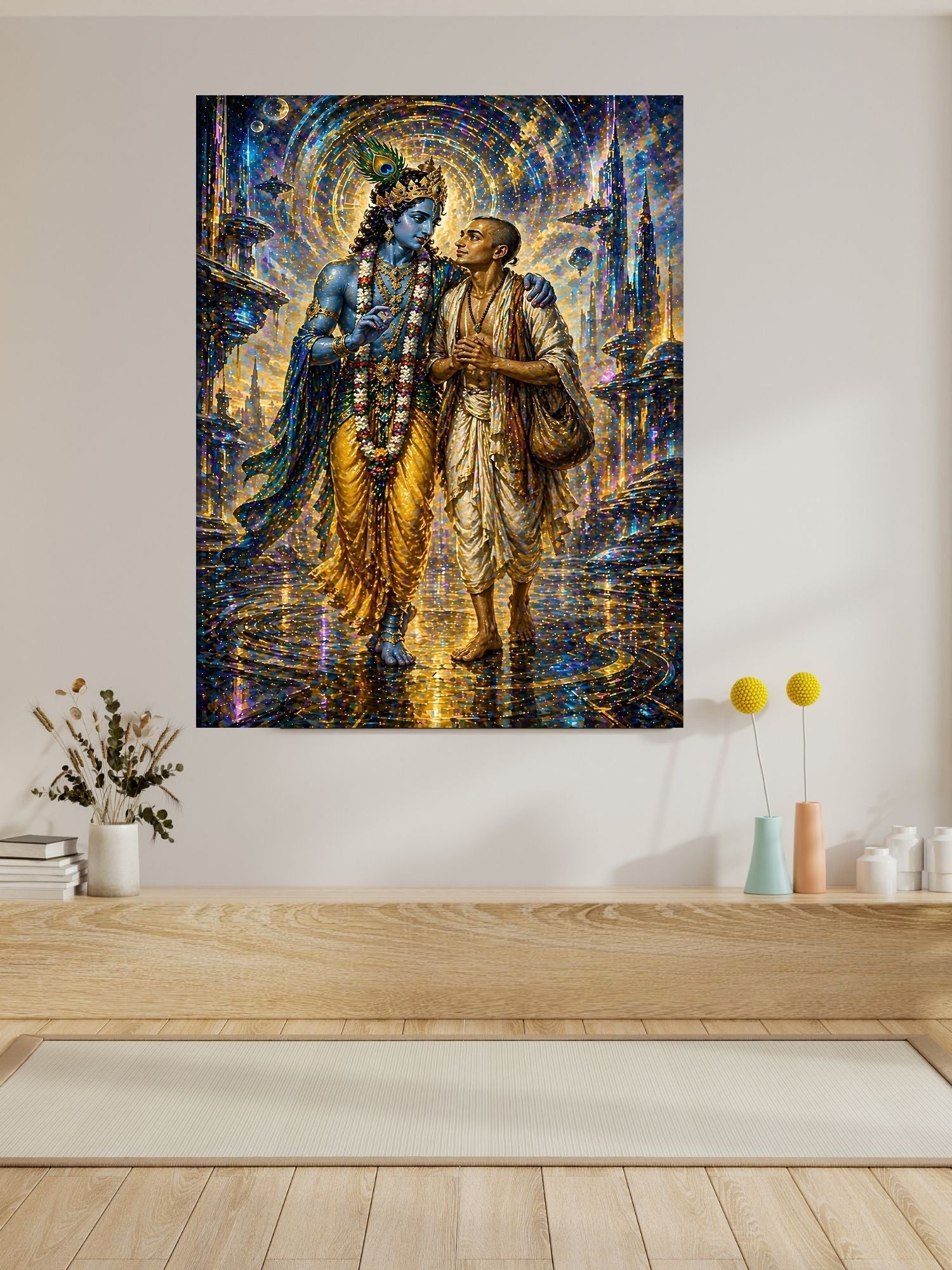 Lord Krishna Wall Art Printable, Krishna Digital Download, Hindu Wall Decor, Spiritual Home Decor, Pooja Room Art, Krishna Poster, Temple Artwork|sp70