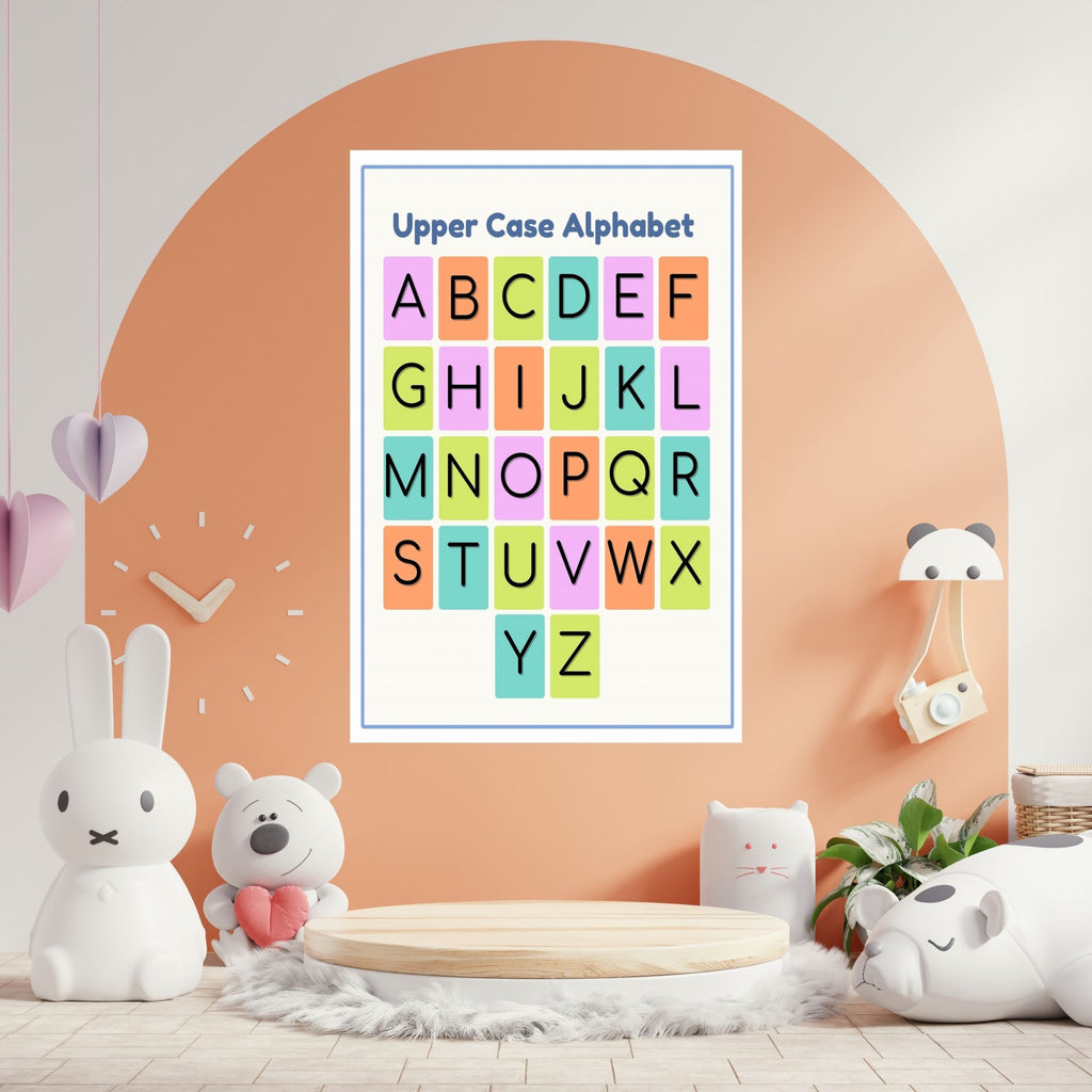 Alphabet Wall Art Printable, ABC Learning Poster, Kids Educational Decor, Nursery Wall Art, Preschool Classroom Print, Homeschool Decor, Digital Download|ke1-6