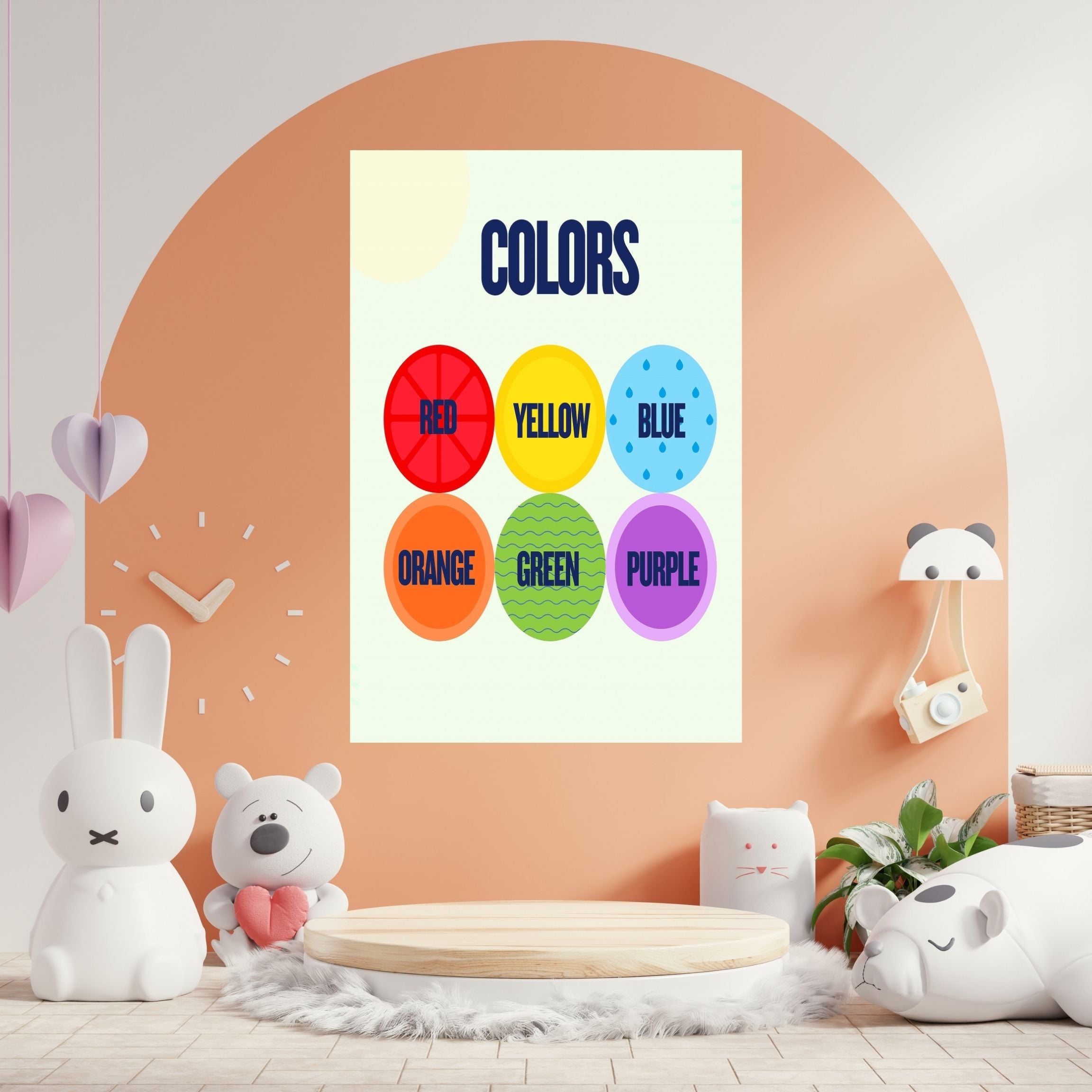 Learn Colors Wall Art for Kids | Educational Nursery Decor | Preschool Color Recognition Poster | Kids Printable Learning Art|ke3-11