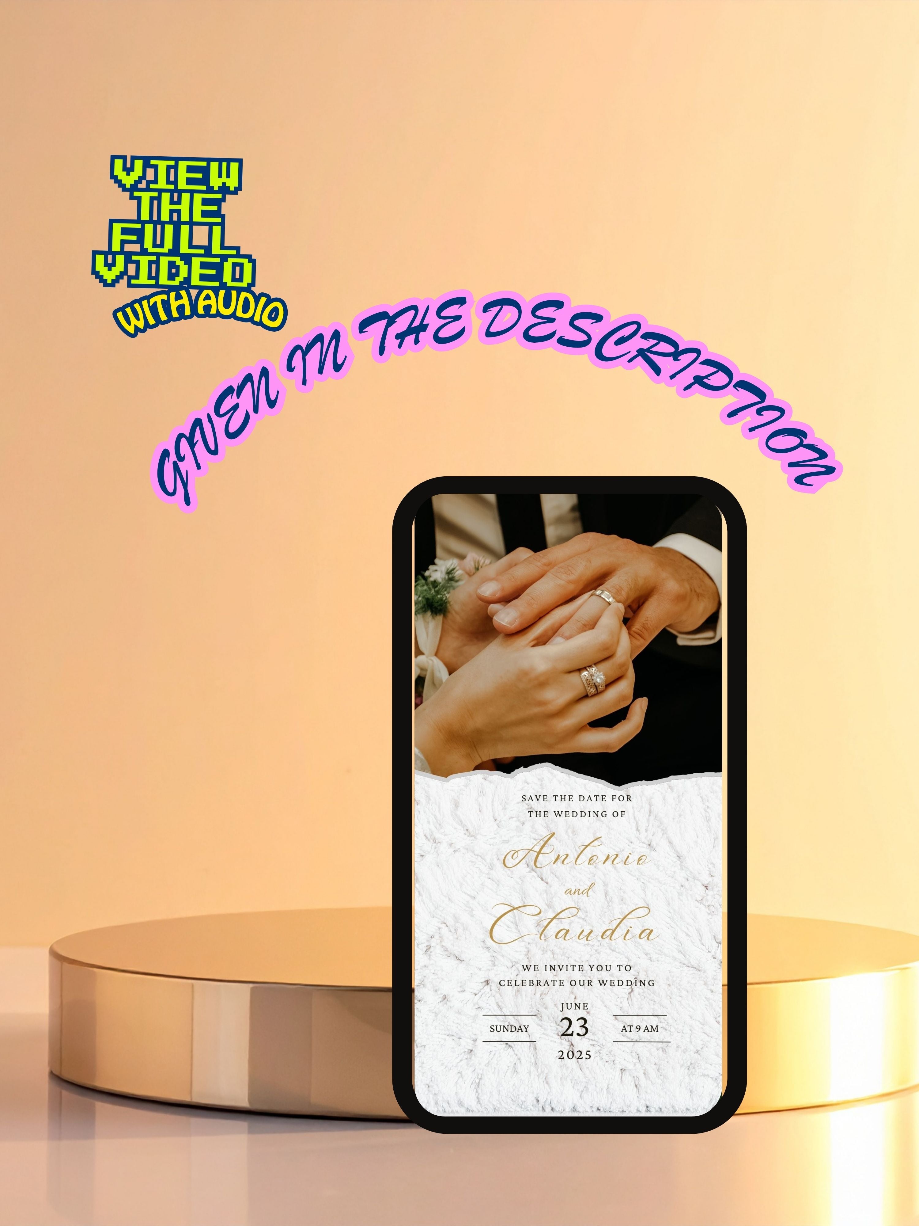 WI0016-CHURCH WEDDING Invitation Video Template | Editable Christian Wedding Invite |Digital Wedding Invitation |Wedding Video