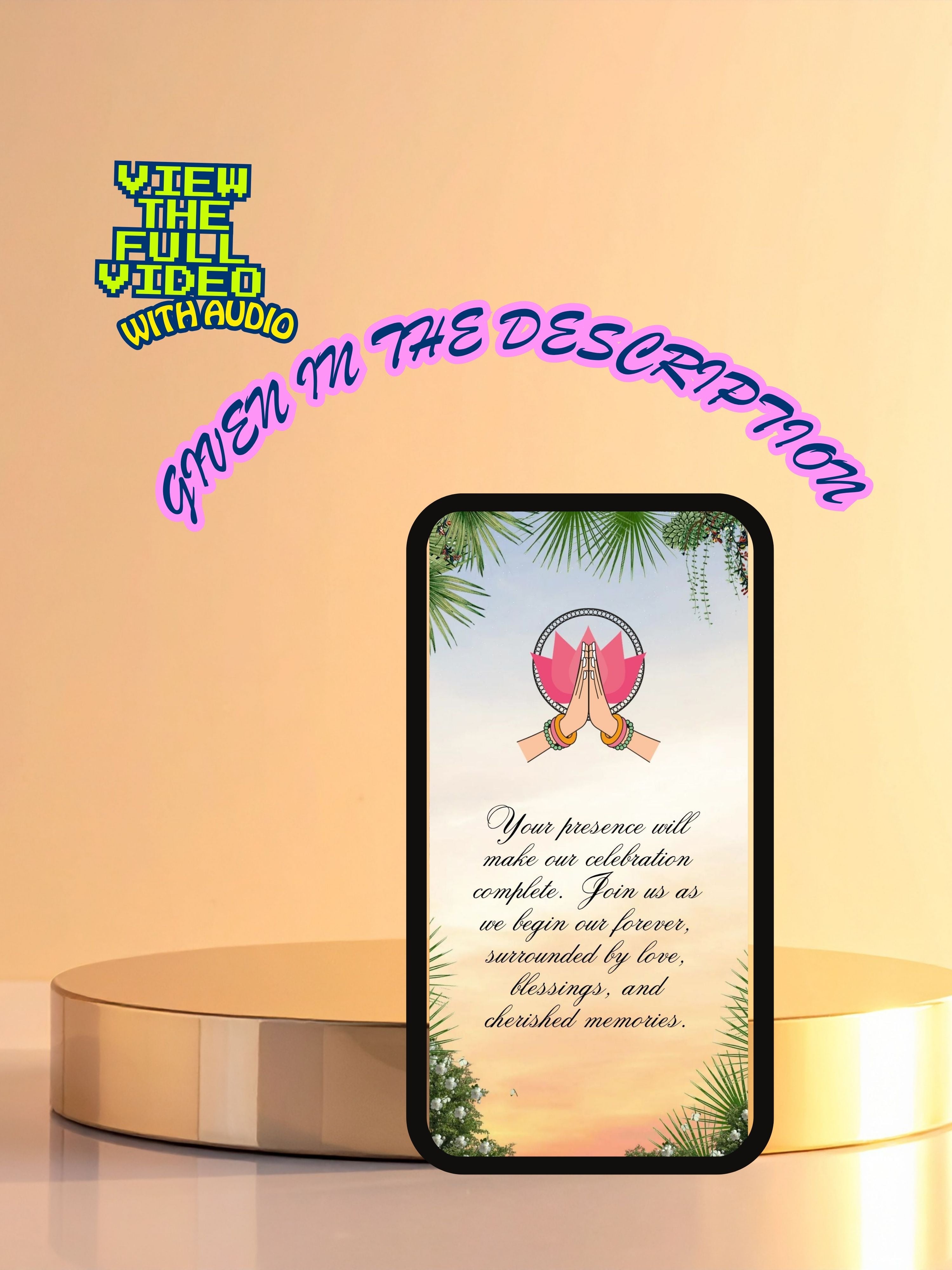 WI0001-HINDU WEDDING Invitation Video Template | Editable Indian Wedding Invite | Canva pro Digital Wedding Invitation | Luxury Save the Date | Wedding Video