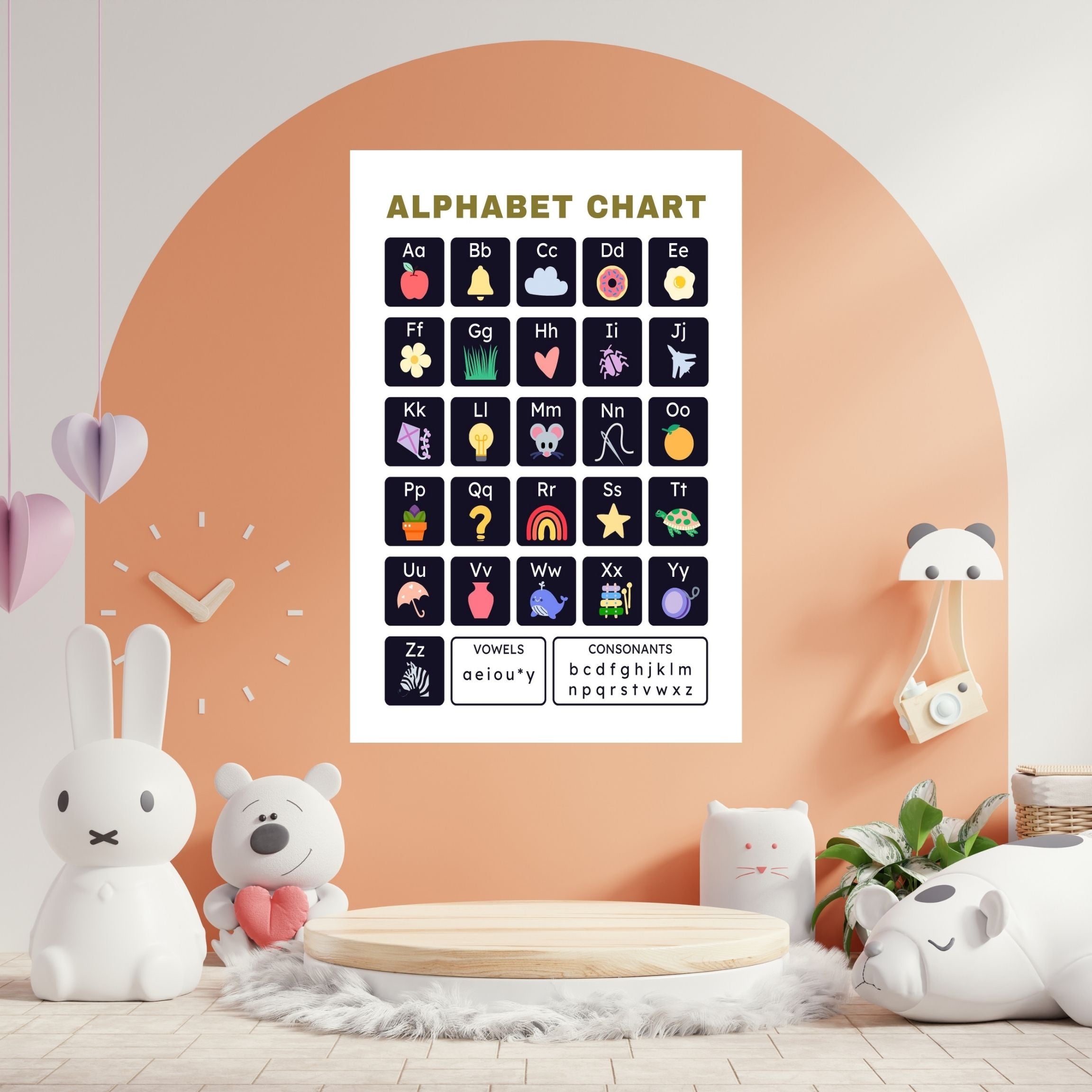 Alphabet Wall Art Printable, ABC Learning Poster, Kids Educational Decor, Nursery Wall Art, Preschool Classroom Print, Homeschool Decor, Digital Download|ke1-14