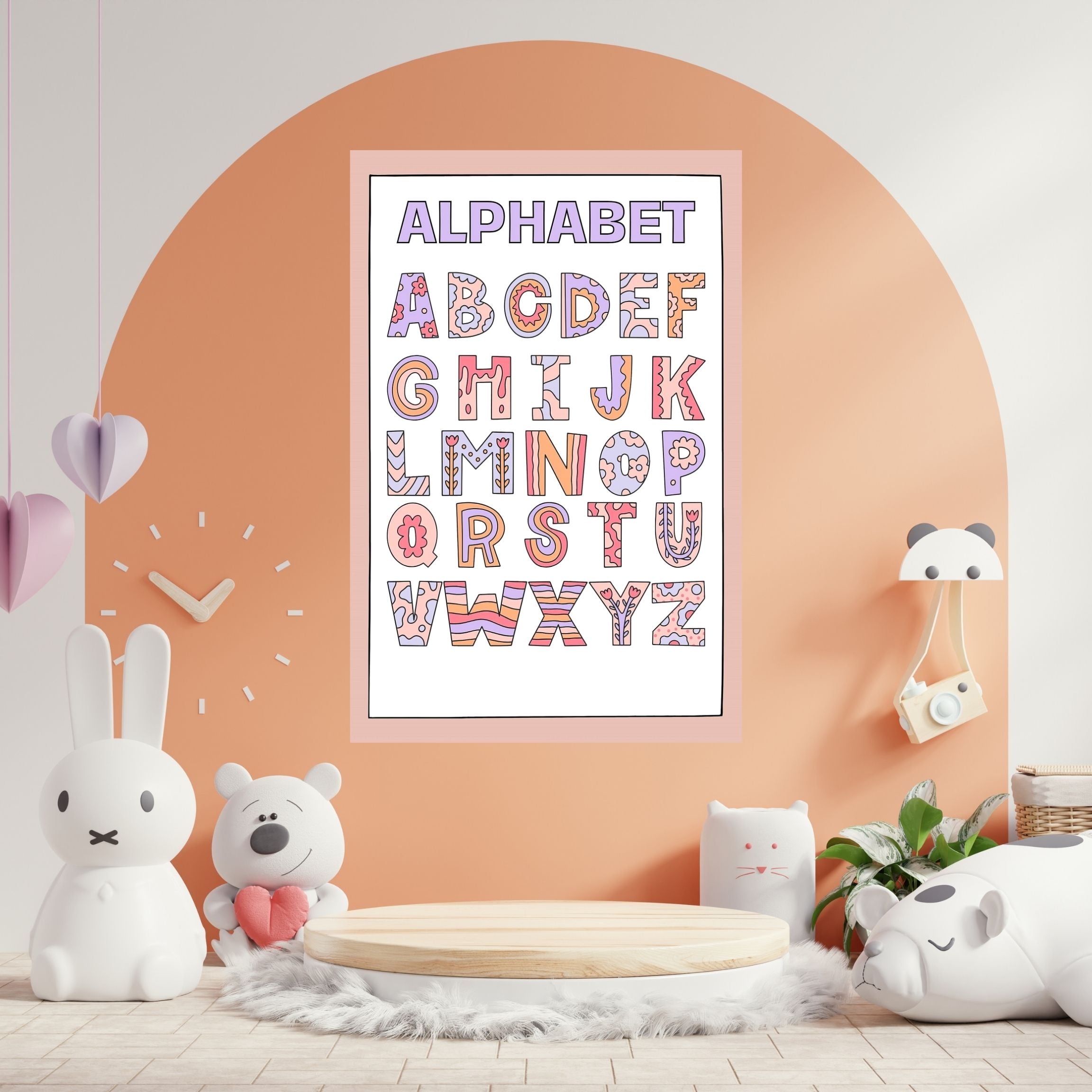 Alphabet Wall Art Printable, ABC Learning Poster, Kids Educational Decor, Nursery Wall Art, Preschool Classroom Print, Homeschool Decor, Digital Download|ke1-9