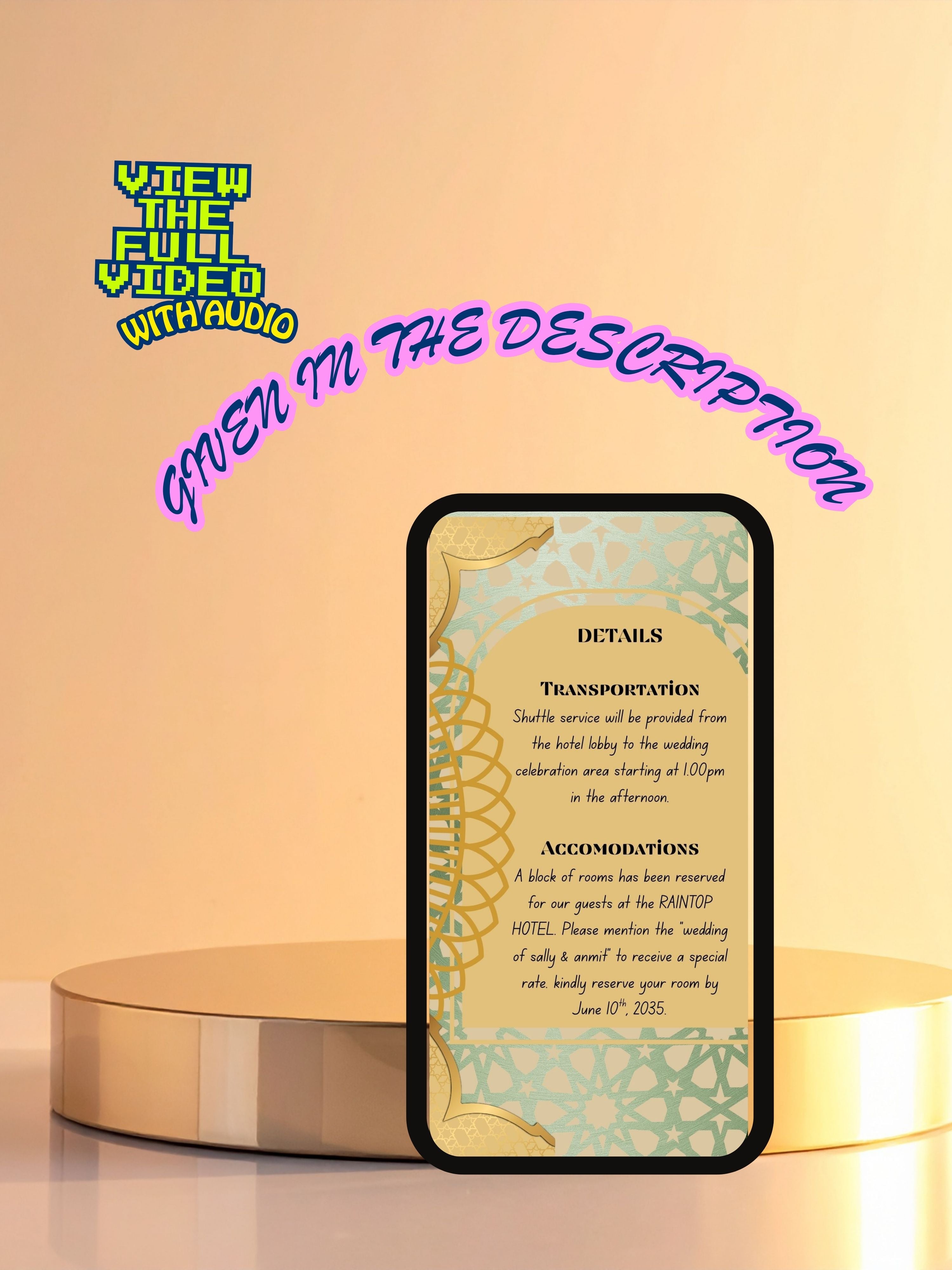 WI0013-CHURCH WEDDING Invitation Video Template | Editable Christian Wedding Invite |Digital Wedding Invitation |Wedding Video