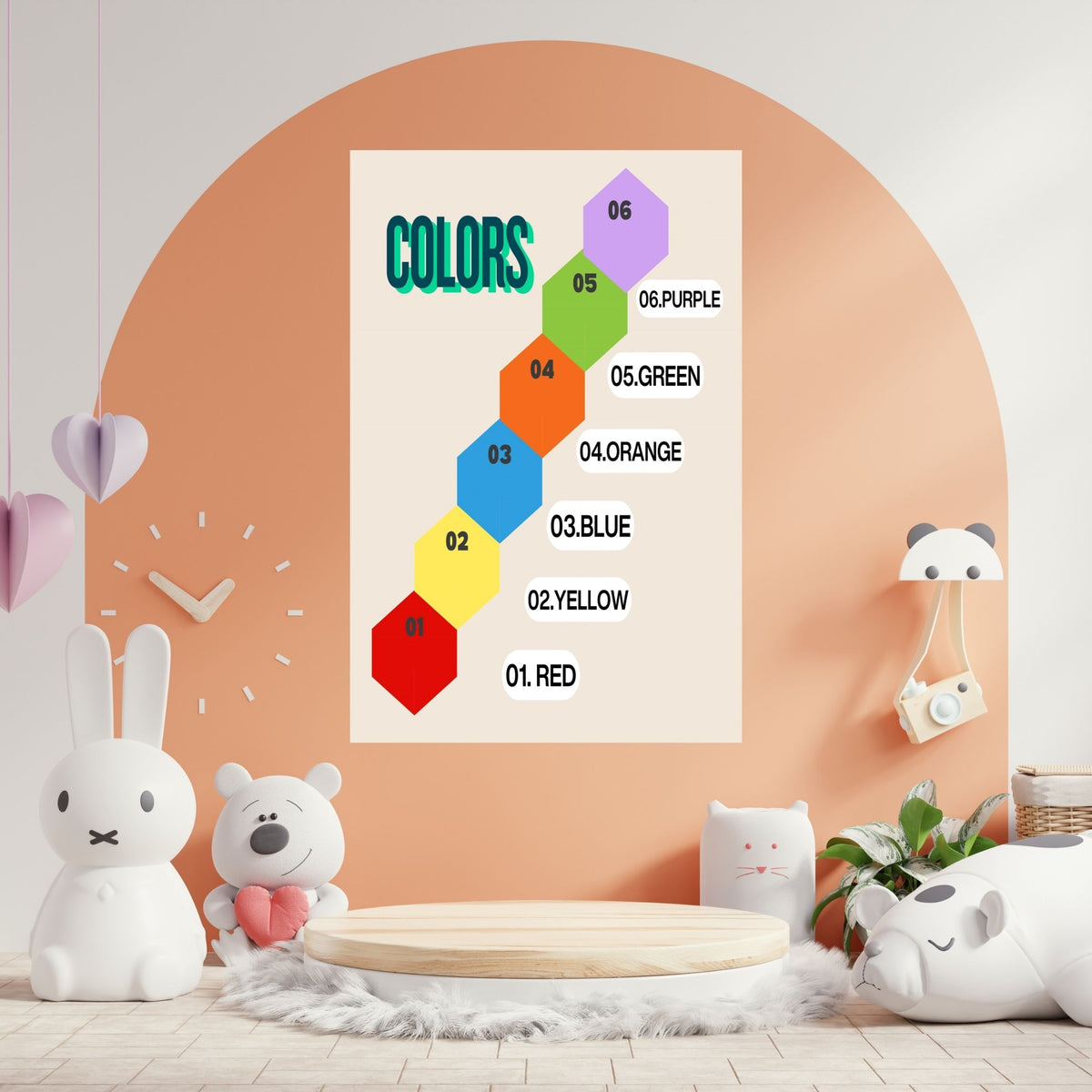 Color Learning Printable Art for Kids, Bright Nursery Poster
