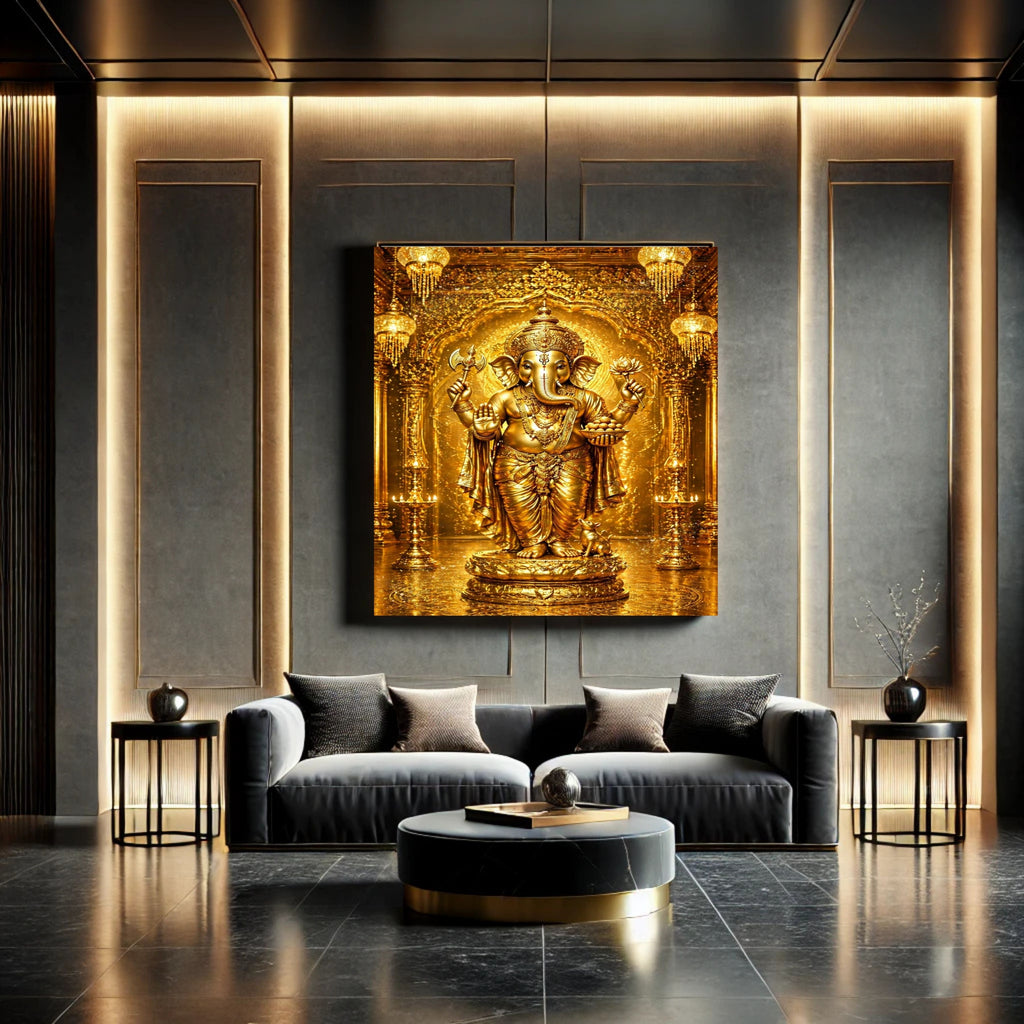 Luxury Lord Ganesha Wall Art Printable | Ganapathi Digital Download | Hindu God Decor | Spiritual Poster | Ganesh Chaturthi Gift | 11 Sizes |sp4