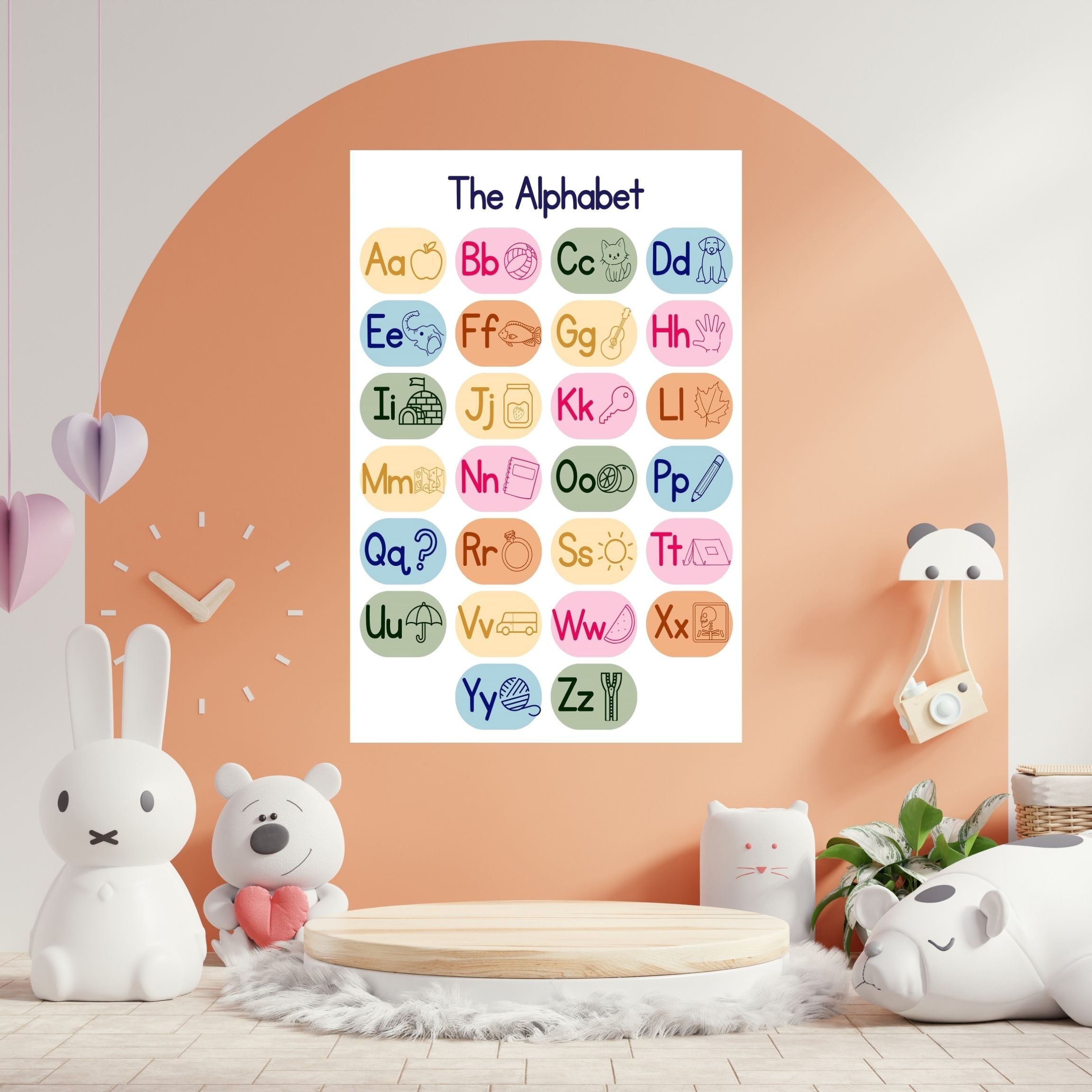Alphabet Wall Art Printable, ABC Learning Poster, Kids Educational Decor, Nursery Wall Art, Preschool Classroom Print, Homeschool Decor, Digital Download|ke1-8