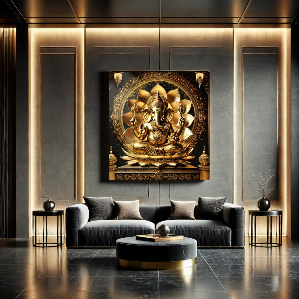 Luxury Lord Ganesha Wall Art Printable | Ganapathi Digital Download | Hindu God Decor | Spiritual Poster | Ganesh Chaturthi Gift | 11 Sizes |sp1