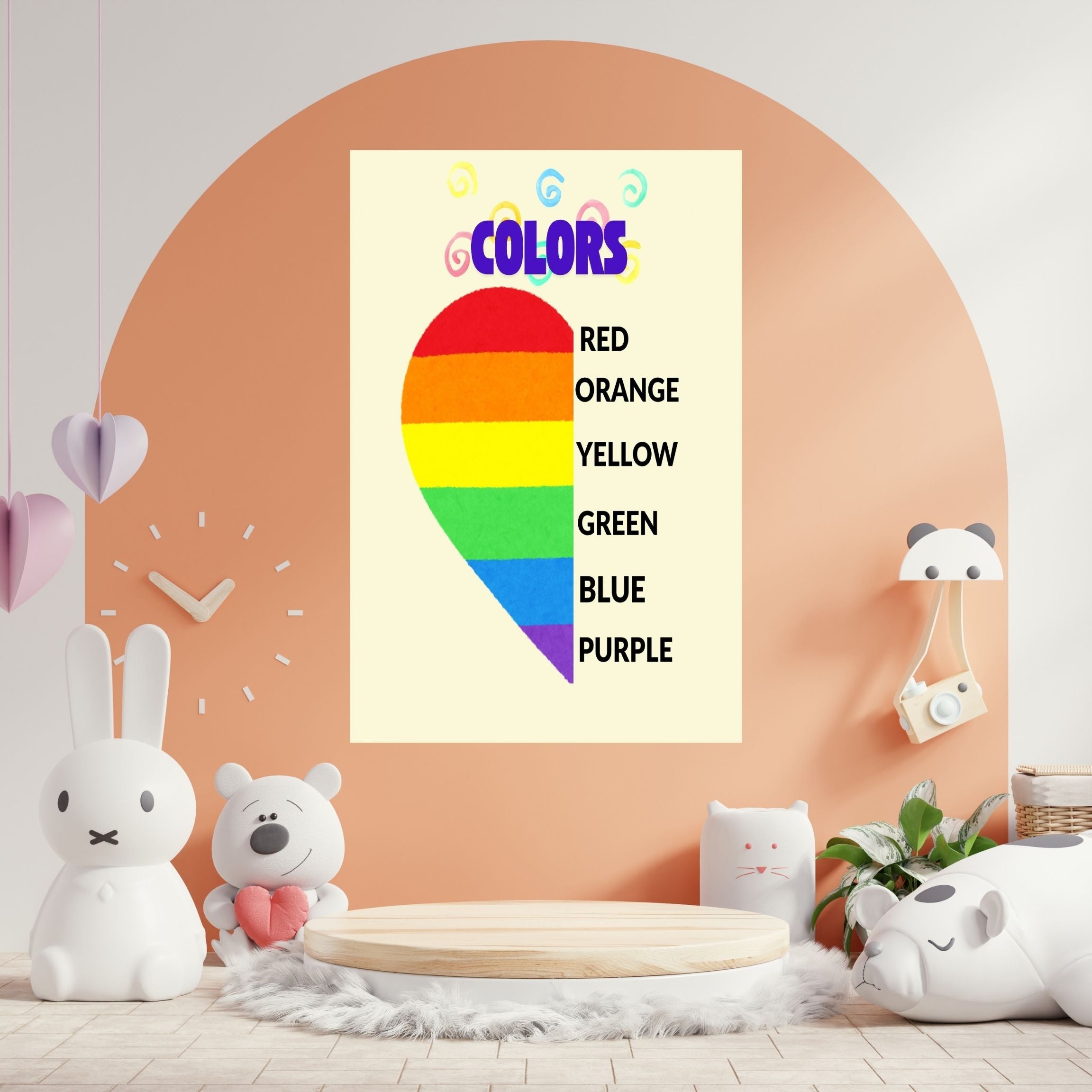 Learn Colors Wall Art for Kids | Educational Nursery Decor | Preschool Color Recognition Poster | Kids Printable Learning Art|ke3-14