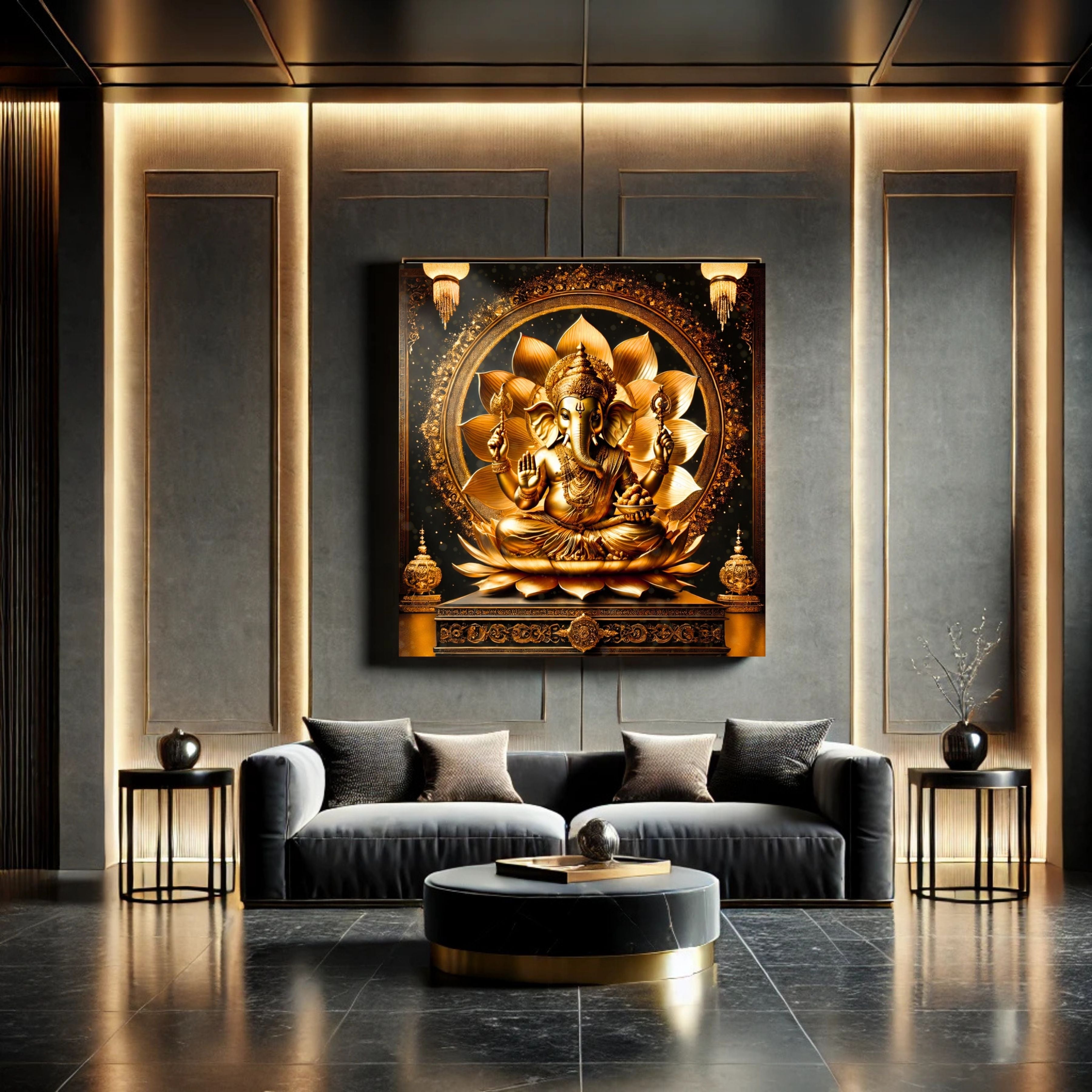 Luxury Lord Ganesha Wall Art Printable | Ganapathi Digital Download | Hindu God Decor | Spiritual Poster | Ganesh Chaturthi Gift | 11 Sizes |sp2