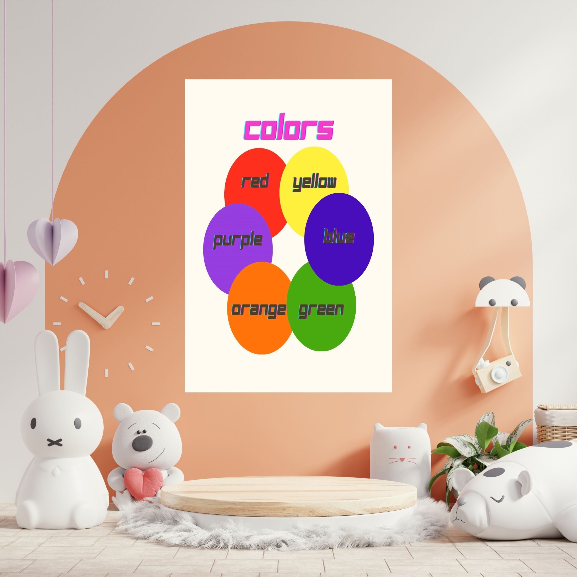 Learn Colors Wall Art for Kids | Educational Nursery Decor | Preschool Color Recognition Poster | Kids Printable Learning Art|ke3-2