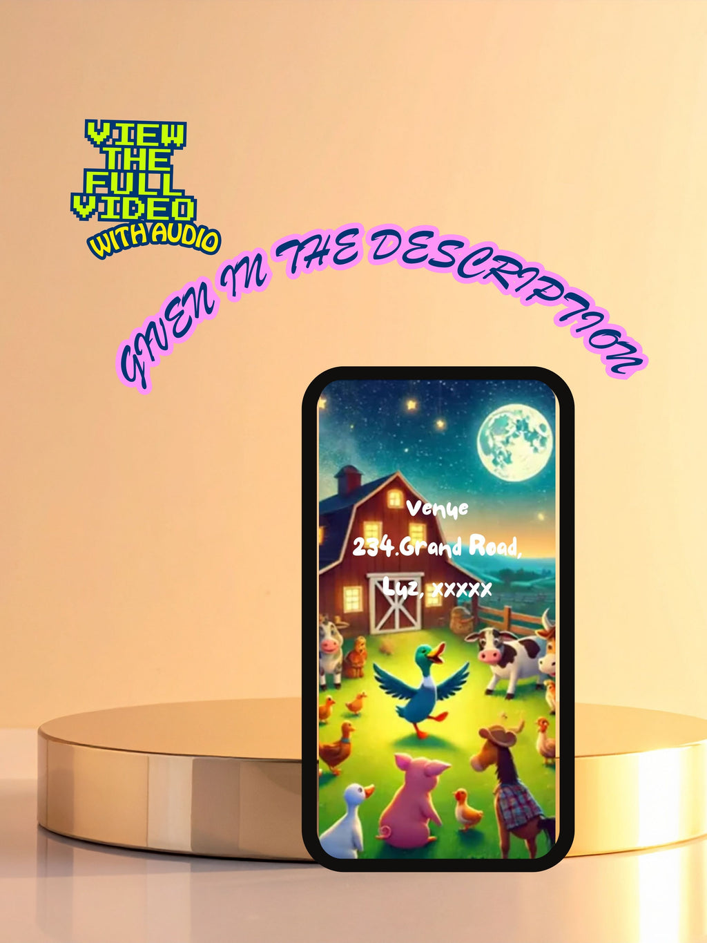 ANIMAL THEME Birthday Invitation Video | Editable Canva pro Template | Kids Party Invite | ki21