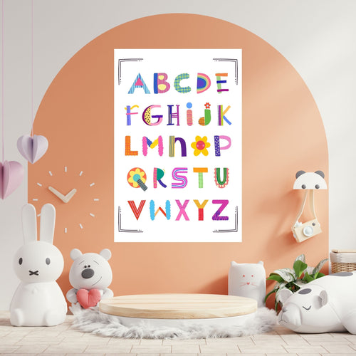 Alphabet Wall Art Printable, ABC Learning Poster, Kids Educational Decor, Nursery Wall Art, Preschool Classroom Print, Homeschool Decor, Digital Download|ke1-5