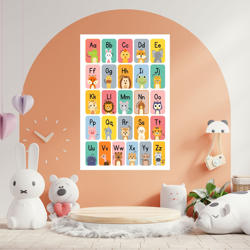 Alphabet Wall Art Printable, ABC Learning Poster, Kids Educational Decor, Nursery Wall Art, Preschool Classroom Print, Homeschool Decor, Digital Download|ke1-15
