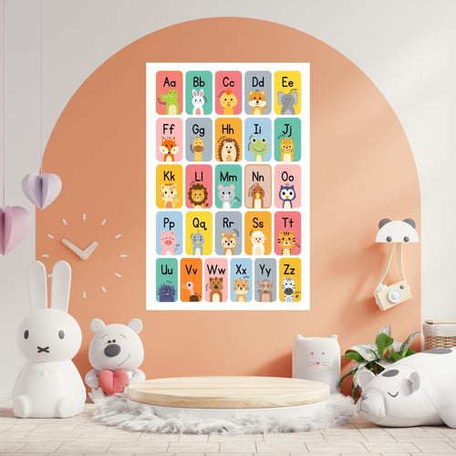 Alphabet Wall Art Printable, ABC Learning Poster, Kids Educational Decor, Nursery Wall Art, Preschool Classroom Print, Homeschool Decor, Digital Download|ke1-15