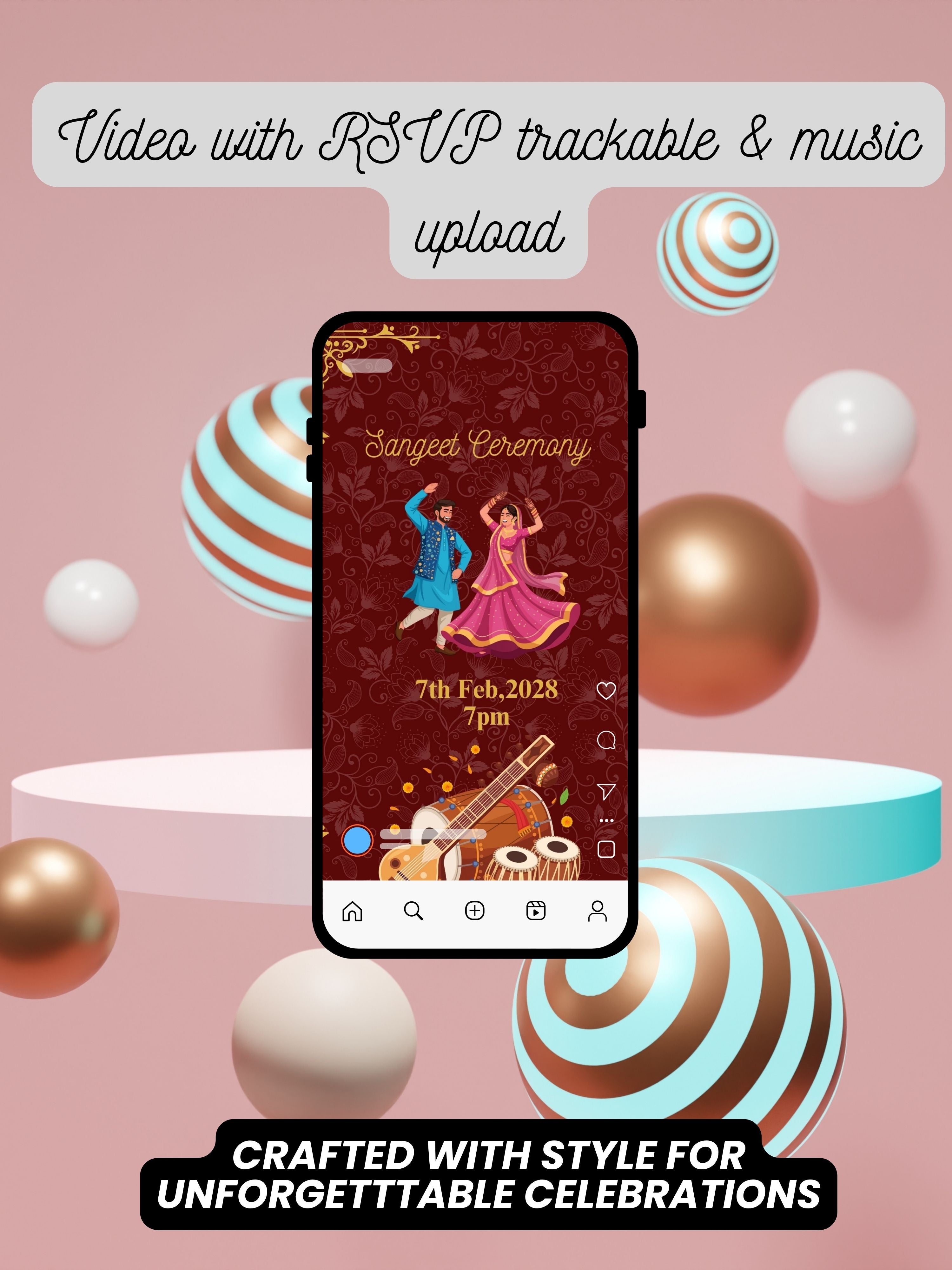 WI0004C-Commercial Use HINDU WEDDING Invitation Video Template | Editable Indian Wedding Invite | Canva Digital Wedding Invitation | Luxury Save the Date | Wedding Video|wv4c