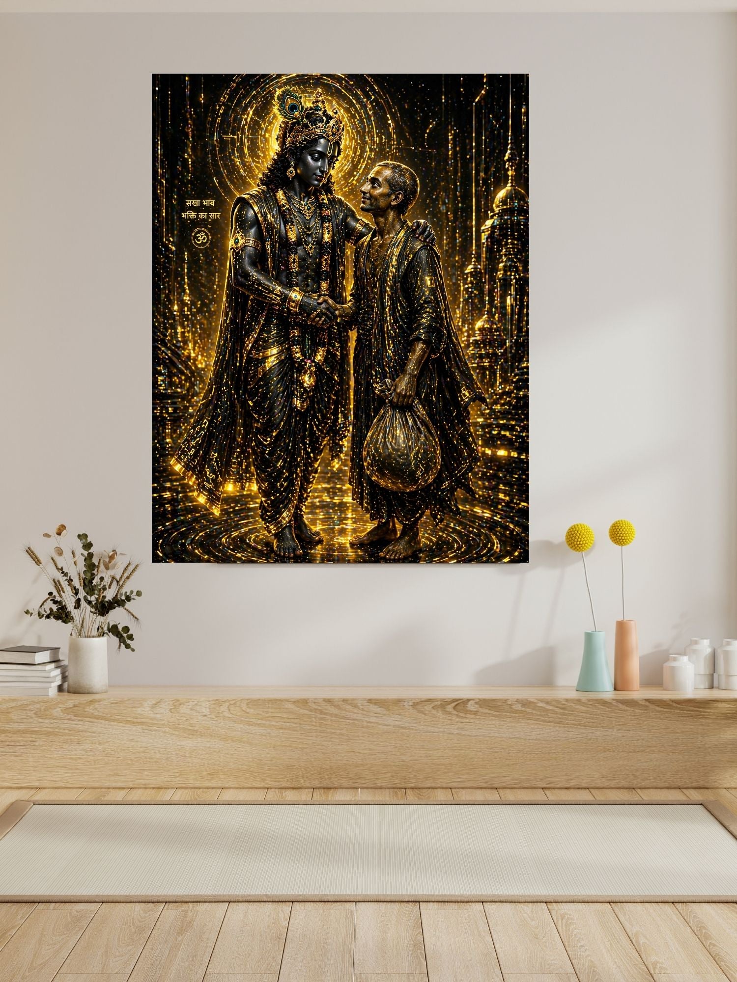 Lord Krishna Wall Art Printable, Krishna Digital Download, Hindu Wall Decor, Spiritual Home Decor, Pooja Room Art, Krishna Poster, Temple Artwork|sp57