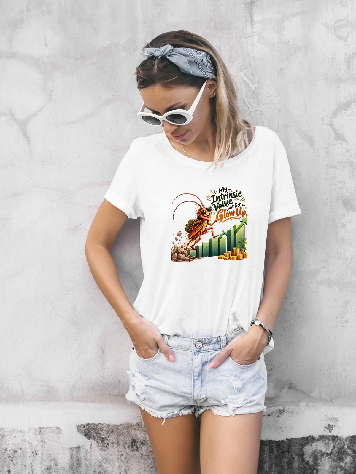 My Intrinsic Value Just Got a Glow Up Cockroach PNG | Growth Chart Roach Shirt Art, 6 Sizes, Personal Use