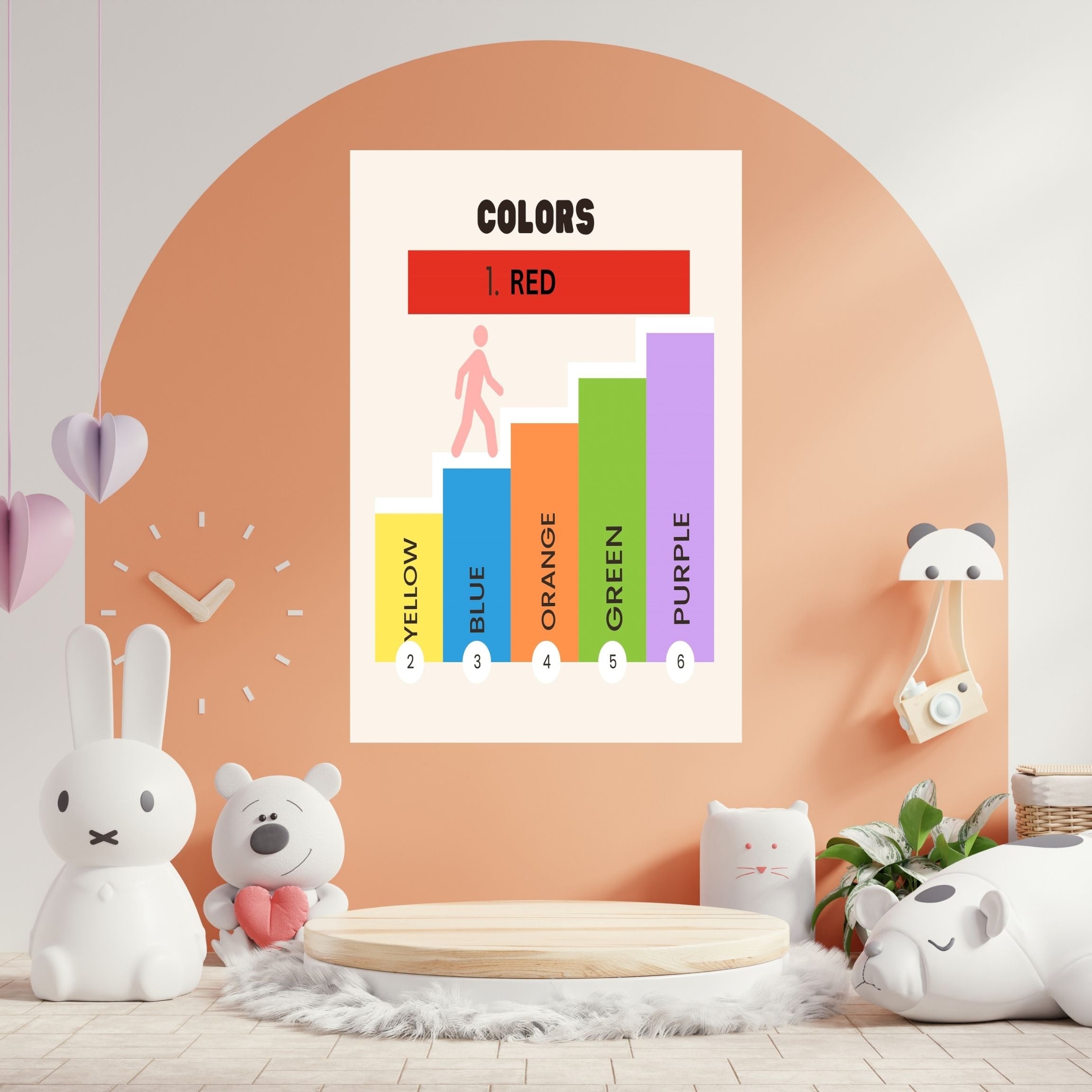 Learn Colors Wall Art for Kids | Educational Nursery Decor | Preschool Color Recognition Poster | Kids Printable Learning Art|ke3-10