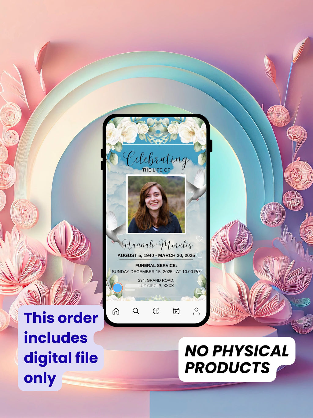 Commercial use FUNERAL SERVICE Invitation Video Template | Canva Funeral Invite | In Loving Memory | Celebration of Life | Memorial Service | Instant Download|ai2c