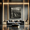 Monochrome Historic Cavalry Wall Art Printable, Mounted Soldiers on Horseback