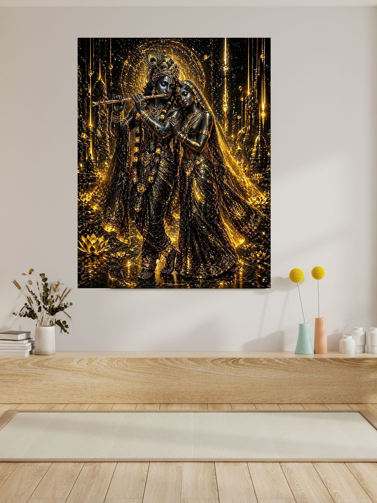 Lord Krishna Wall Art Printable, Krishna Digital Download, Hindu Wall Decor, Spiritual Home Decor, Pooja Room Art, Krishna Poster, Temple Artwork|sp56