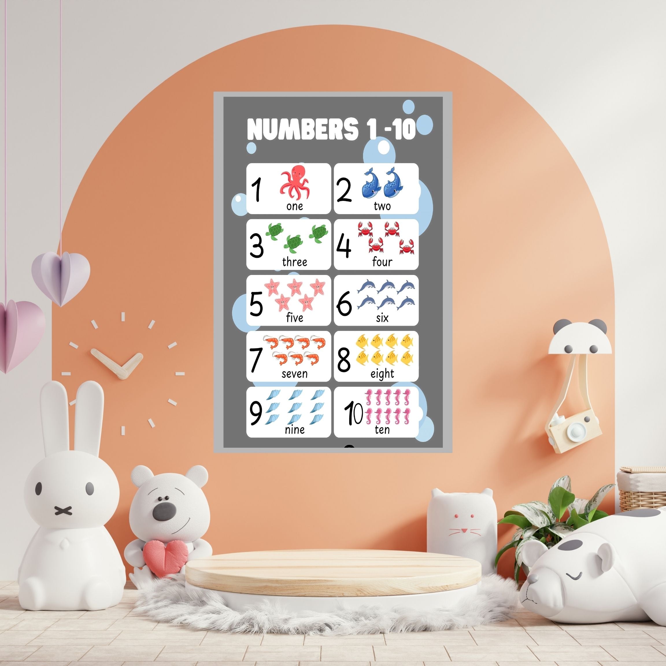 Number Wall Art for Kids 11+ sizes, Counting Poster Printable, Educational Nursery Decor, Preschool Learning Print, Math Wall Art, Digital Download|ke2-6