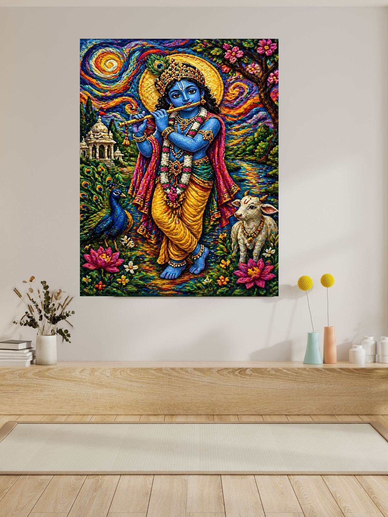 Commercial Use Lord Krishna Wall Art Bundle | Hindu Printable Decor | Commercial Use License Included | Spiritual Home Decor | Pooja Room Prints | Digital Download|sp50c