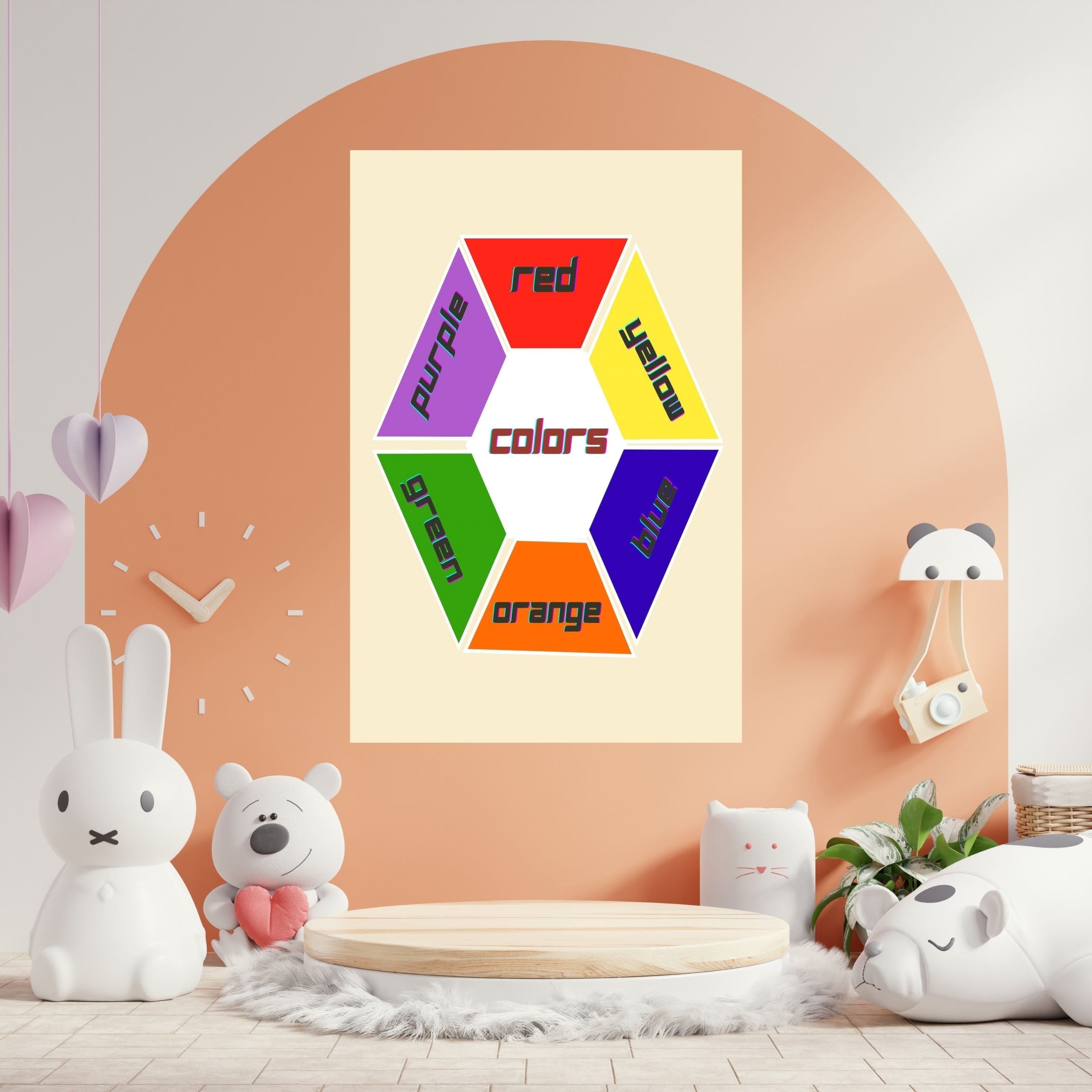 Learn Colors Wall Art for Kids | Educational Nursery Decor | Preschool Color Recognition Poster | Kids Printable Learning Art|ke3-3