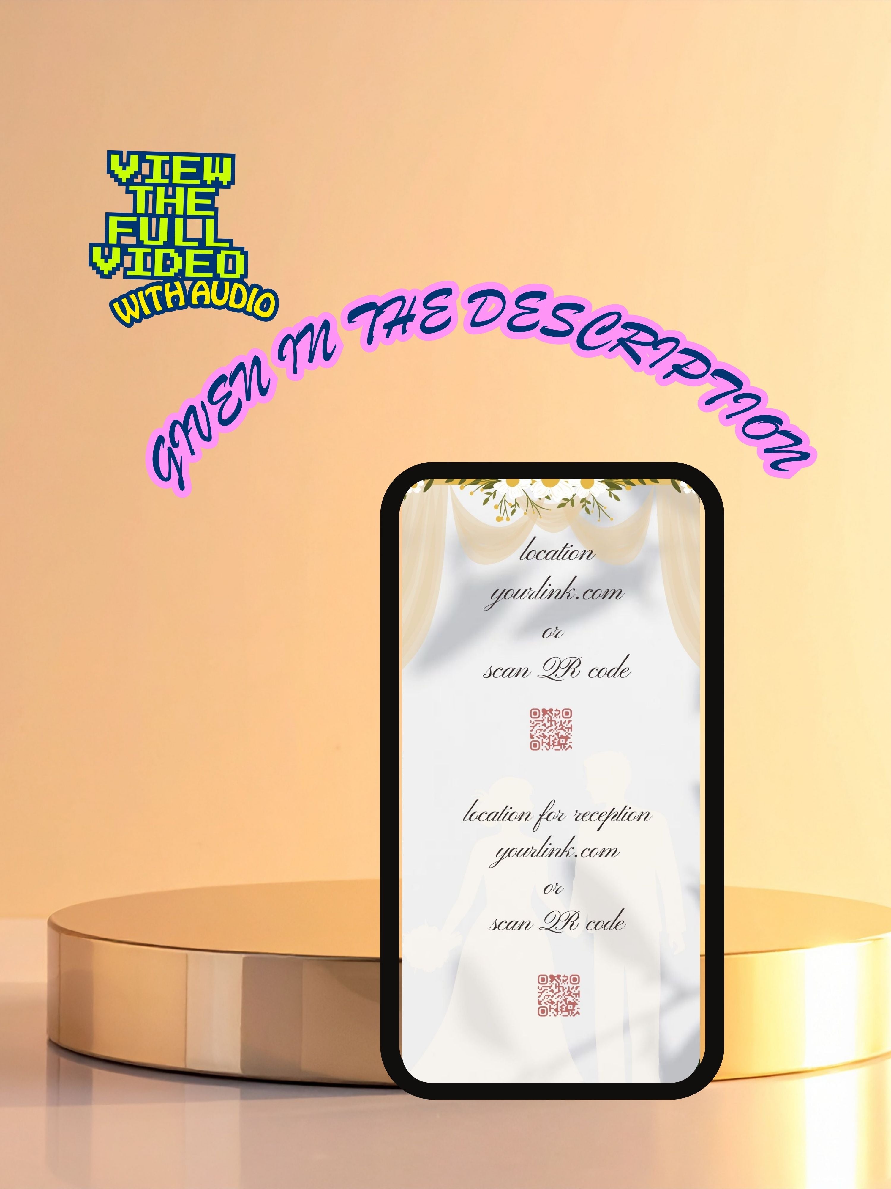 WI0015-CHURCH WEDDING Invitation Video Template | Editable Christian Wedding Invite |Digital Wedding Invitation |Wedding Video