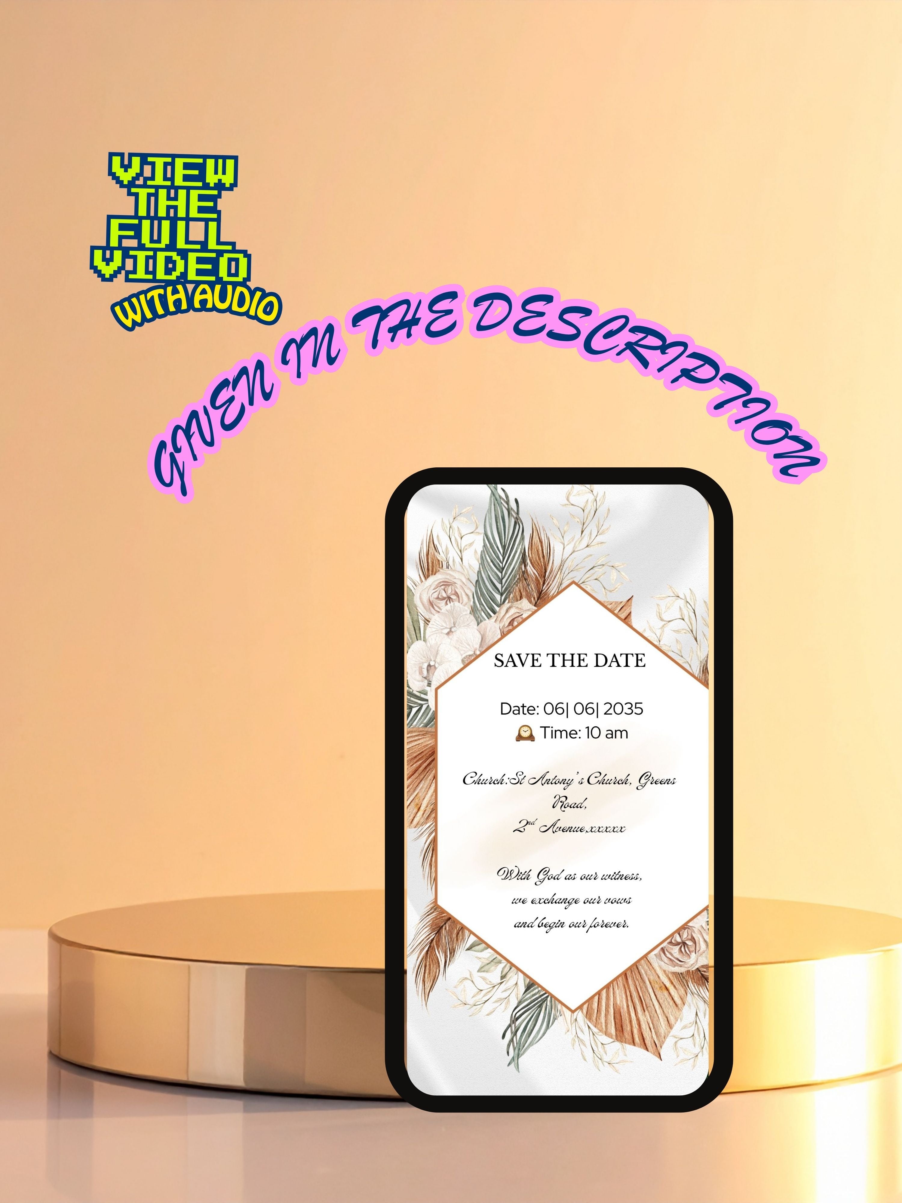 WI0010C-Commercial Use CHURCH WEDDING Invitation Video Template | Editable Christian Wedding Invite |Digital Wedding Invitation |Wedding Video