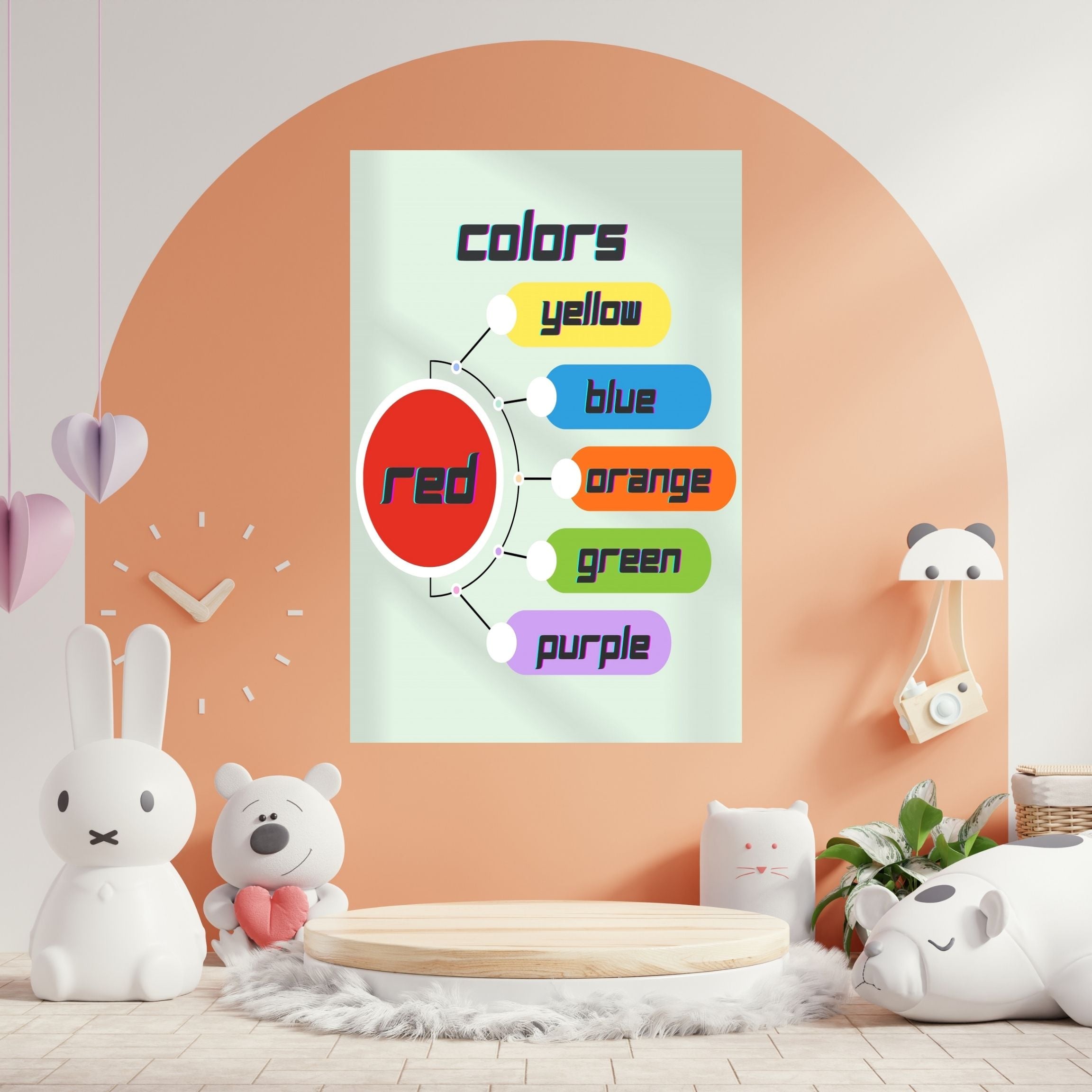 Learn Colors Wall Art for Kids | Educational Nursery Decor | Preschool Color Recognition Poster | Kids Printable Learning Art|ke3-4