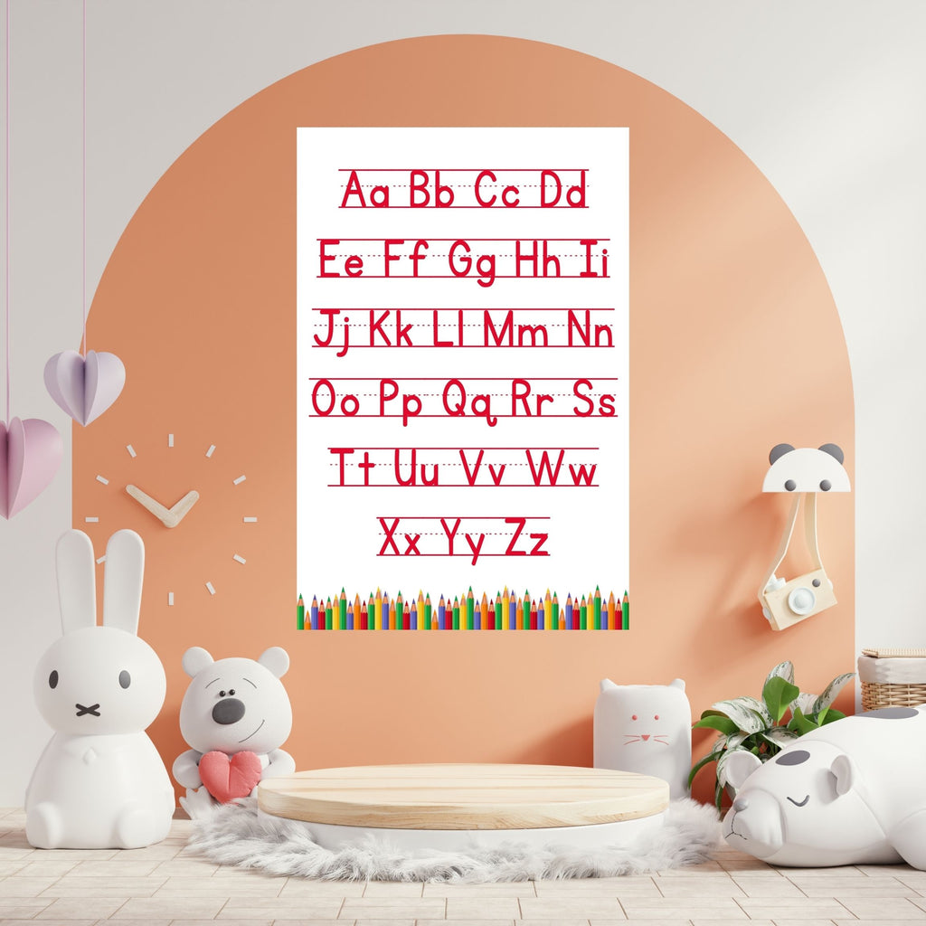 Alphabet Wall Art Printable, ABC Learning Poster, Kids Educational Decor, Nursery Wall Art, Preschool Classroom Print, Homeschool Decor, Digital Download|ke1-4