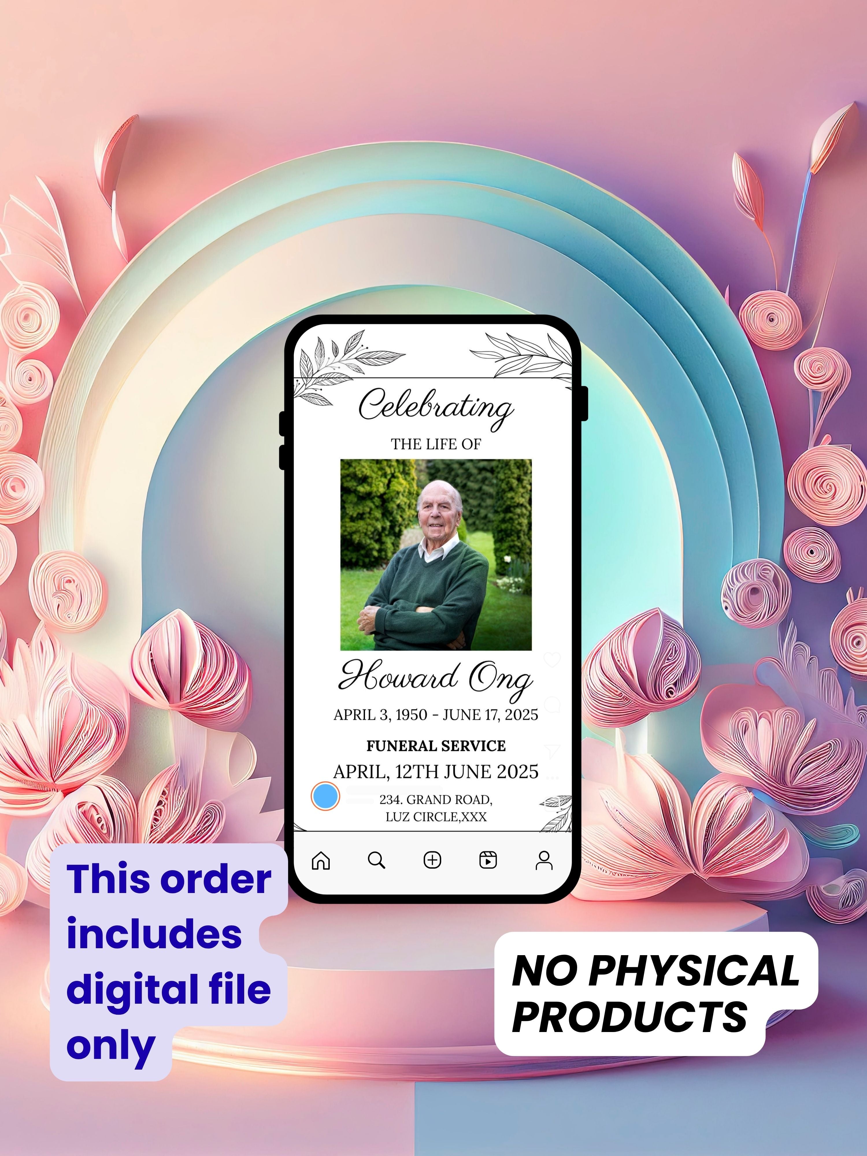 Commercial use FUNERAL SERVICE Invitation Video Template | Canva Funeral Invite | In Loving Memory | Celebration of Life | Memorial Service | Instant Download|ai5c