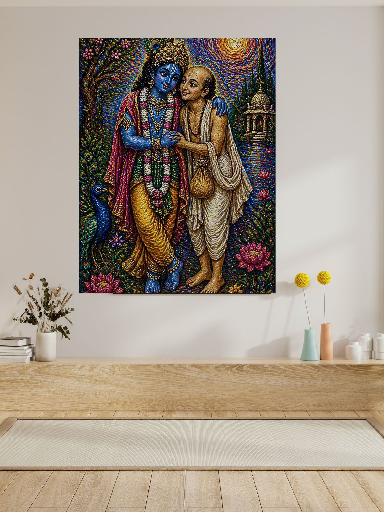 Lord Krishna Wall Art Printable, Krishna Digital Download, Hindu Wall Decor, Spiritual Home Decor, Pooja Room Art, Krishna Poster, Temple Artwork|sp53