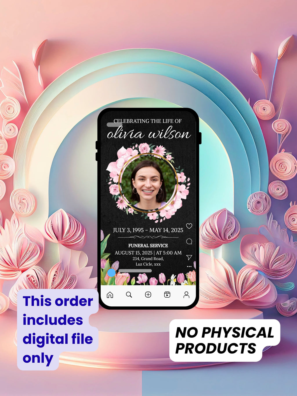 Editable FUNERAL SERVICE Invitation Video Template | Canva Funeral Invite | In Loving Memory | Celebration of Life | Memorial Service | Instant Download|ai4