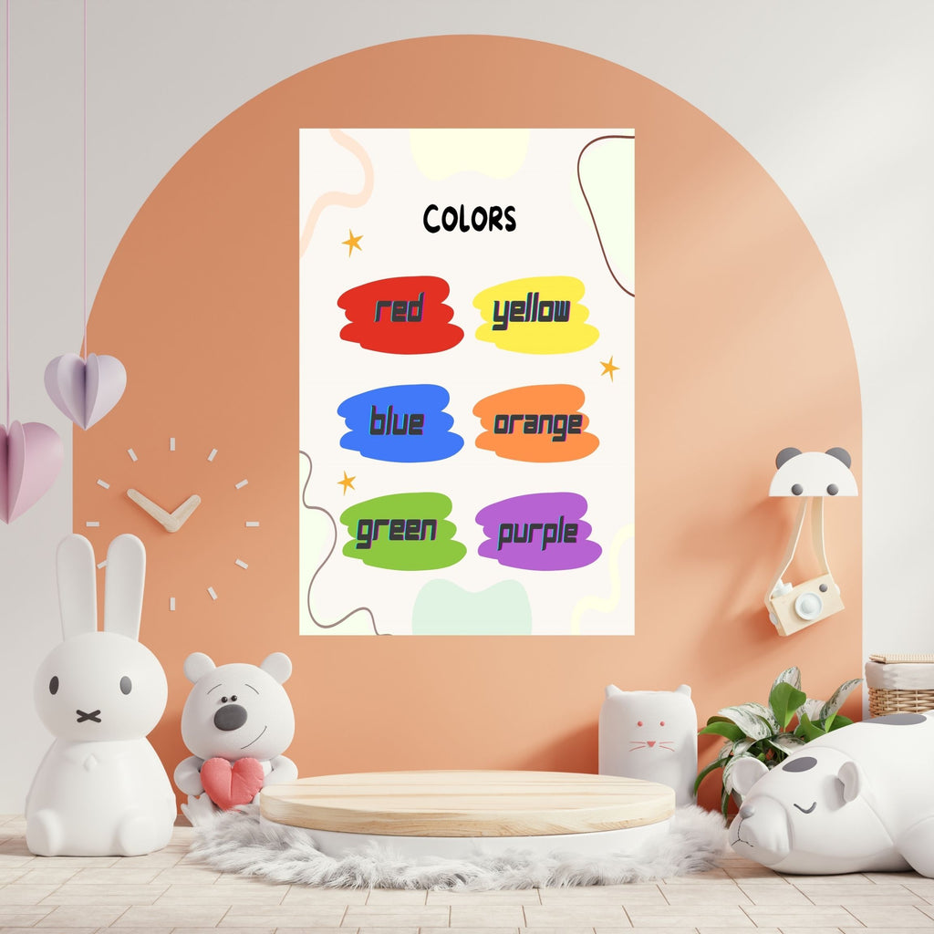 Kids Color Learning Wall Decor, Printable Nursery Art