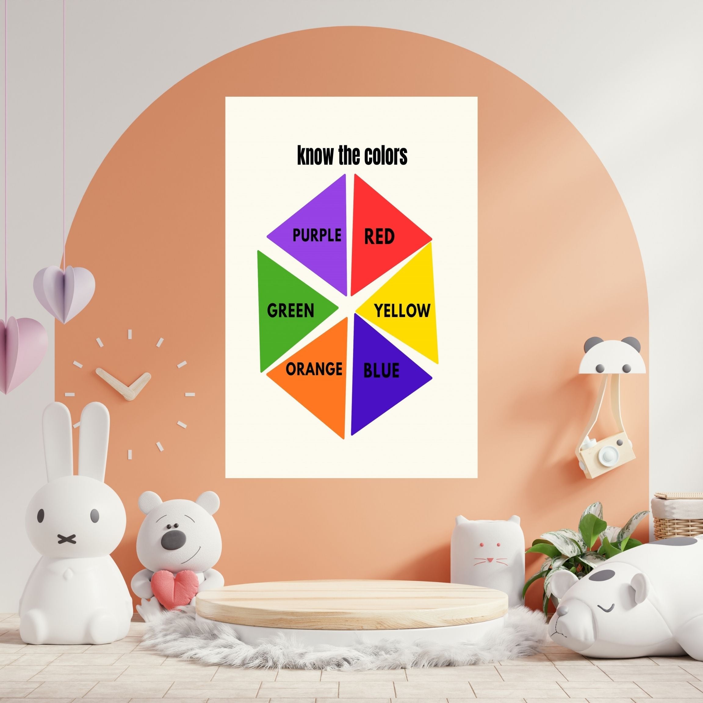 Learn Colors Wall Art for Kids | Educational Nursery Decor | Preschool Color Recognition Poster | Kids Printable Learning Art|ke3-1