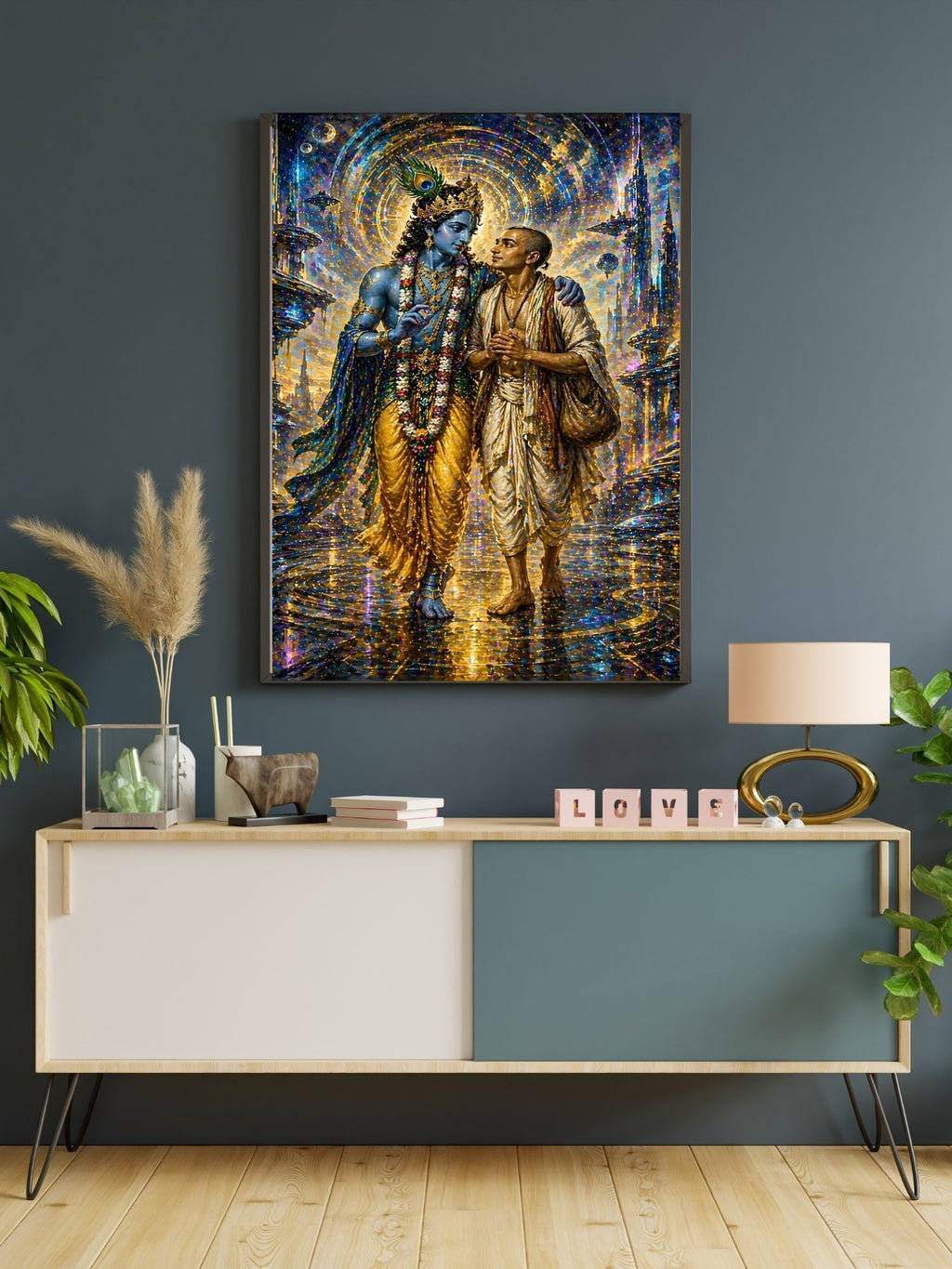 Lord Krishna Wall Art Printable, Krishna Digital Download, Hindu Wall Decor, Spiritual Home Decor, Pooja Room Art, Krishna Poster, Temple Artwork|sp70
