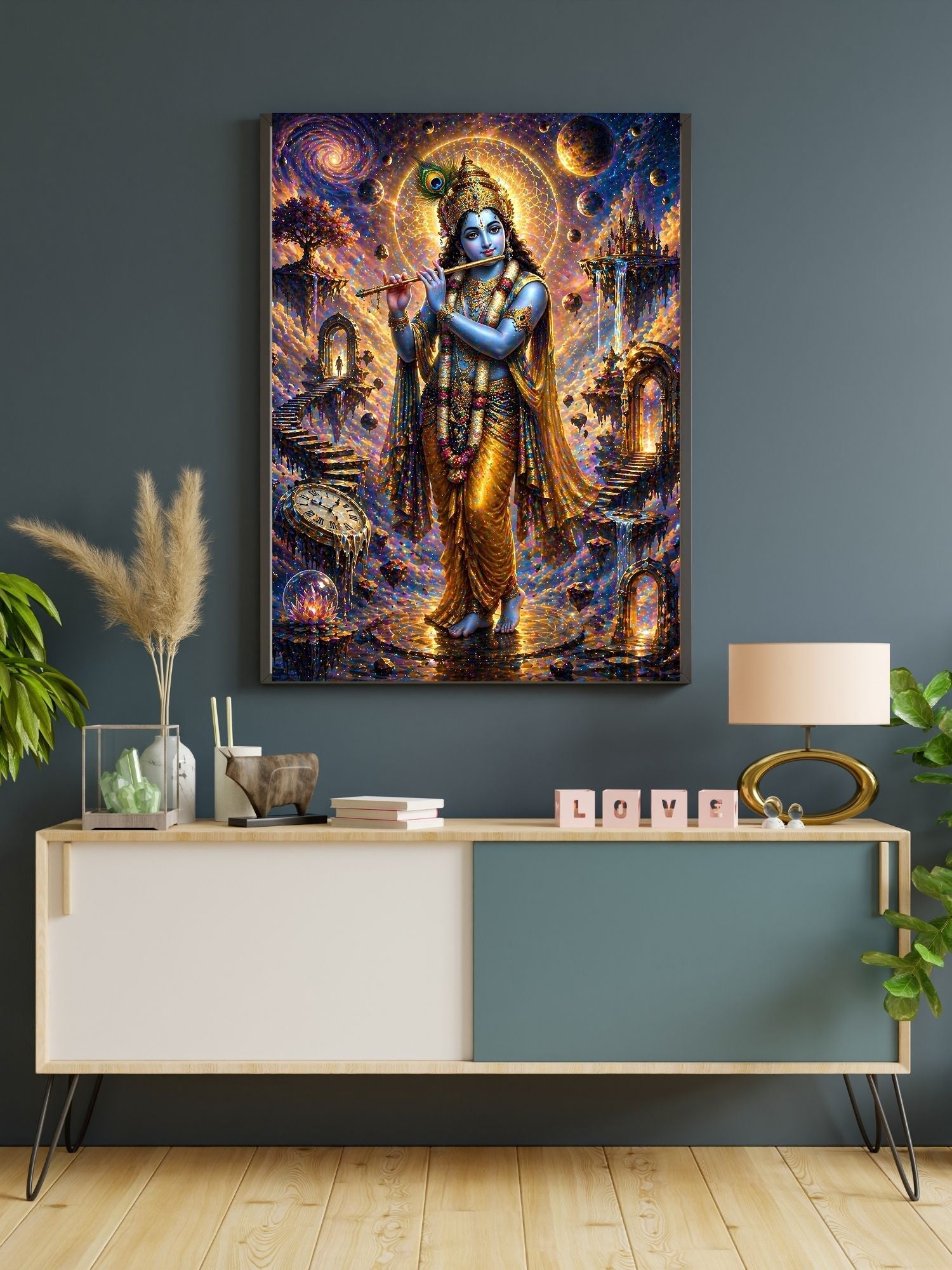 Lord Krishna Wall Art Printable, Krishna Digital Download, Hindu Wall Decor, Spiritual Home Decor, Pooja Room Art, Krishna Poster, Temple Artwork|sp48