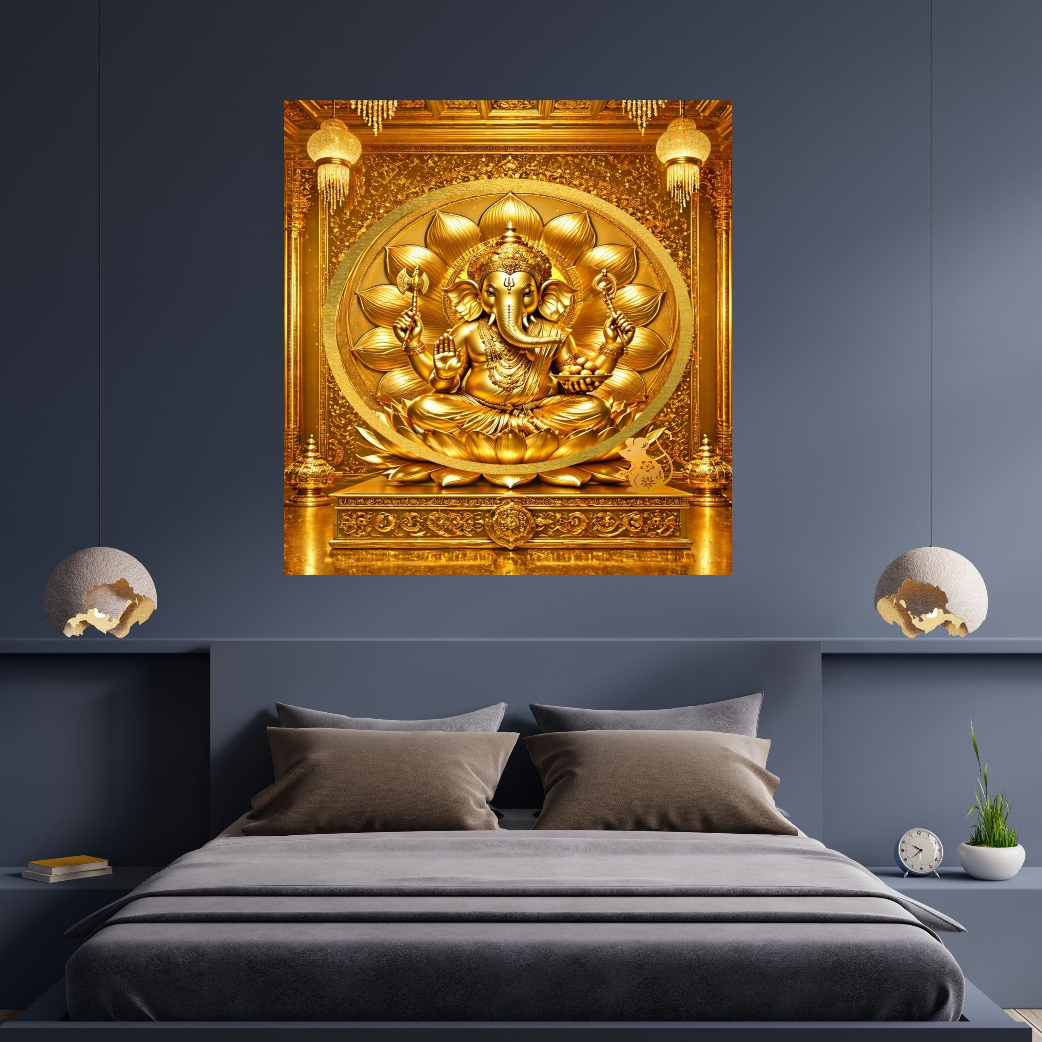 Luxury Lord Ganesha Wall Art Printable | Ganapathi Digital Download | Hindu God Decor | Spiritual Poster | Ganesh Chaturthi Gift | 11 Sizes |sp3