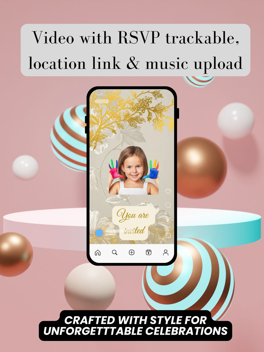 Commercial use NATURE THEME Editable Birthday Video Invitation | Canva Pro Template | Woodland Kids Party Invite | Instant Download|ki15c