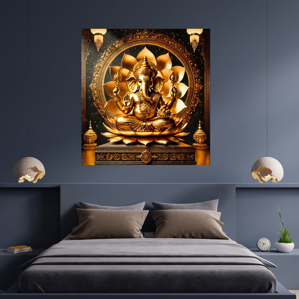 Luxury Lord Ganesha Wall Art Printable | Ganapathi Digital Download | Hindu God Decor | Spiritual Poster | Ganesh Chaturthi Gift | 11 Sizes |sp2