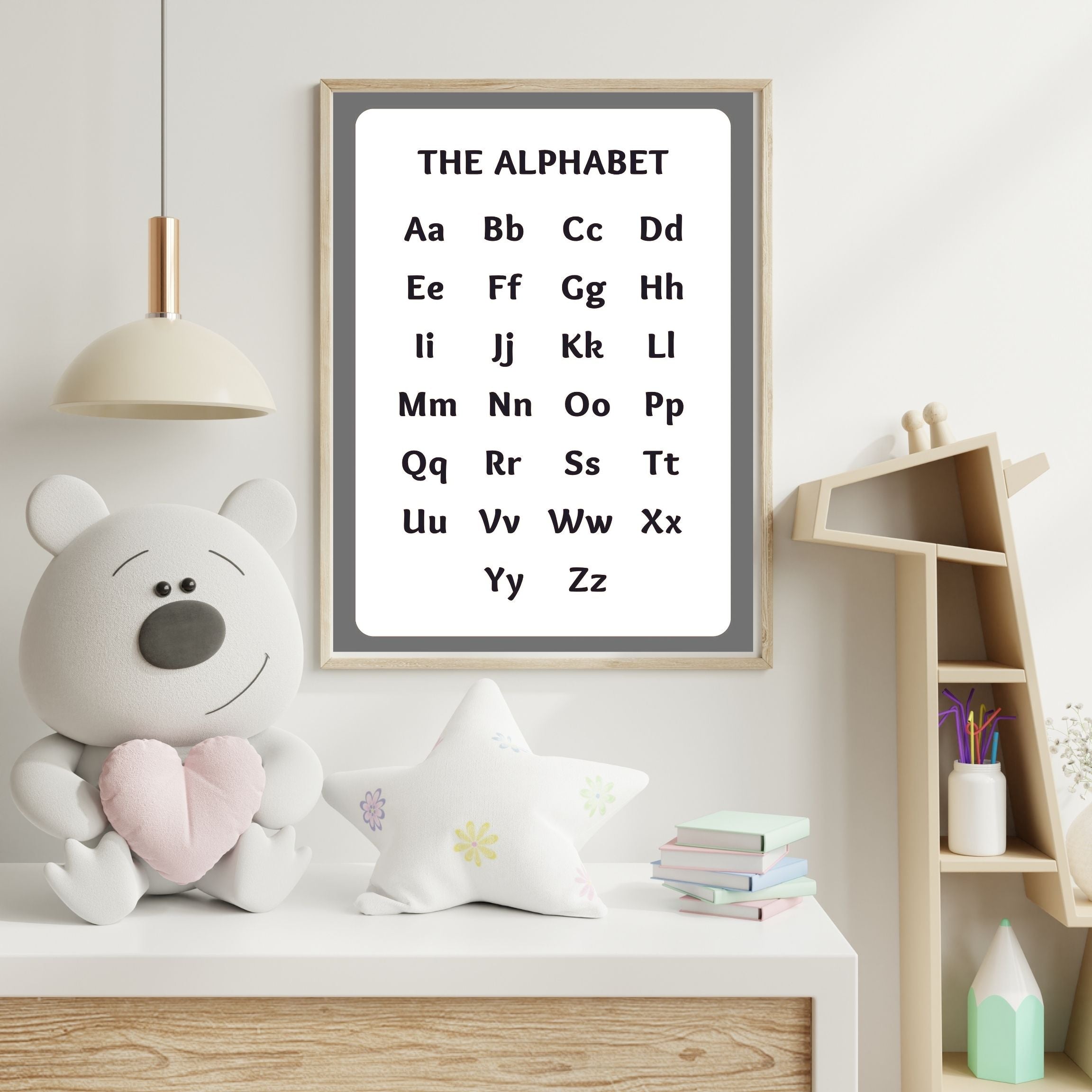Alphabet Wall Art Printable, ABC Learning Poster, Kids Educational Decor, Nursery Wall Art, Preschool Classroom Print, Homeschool Decor, Digital Download|ke1-13