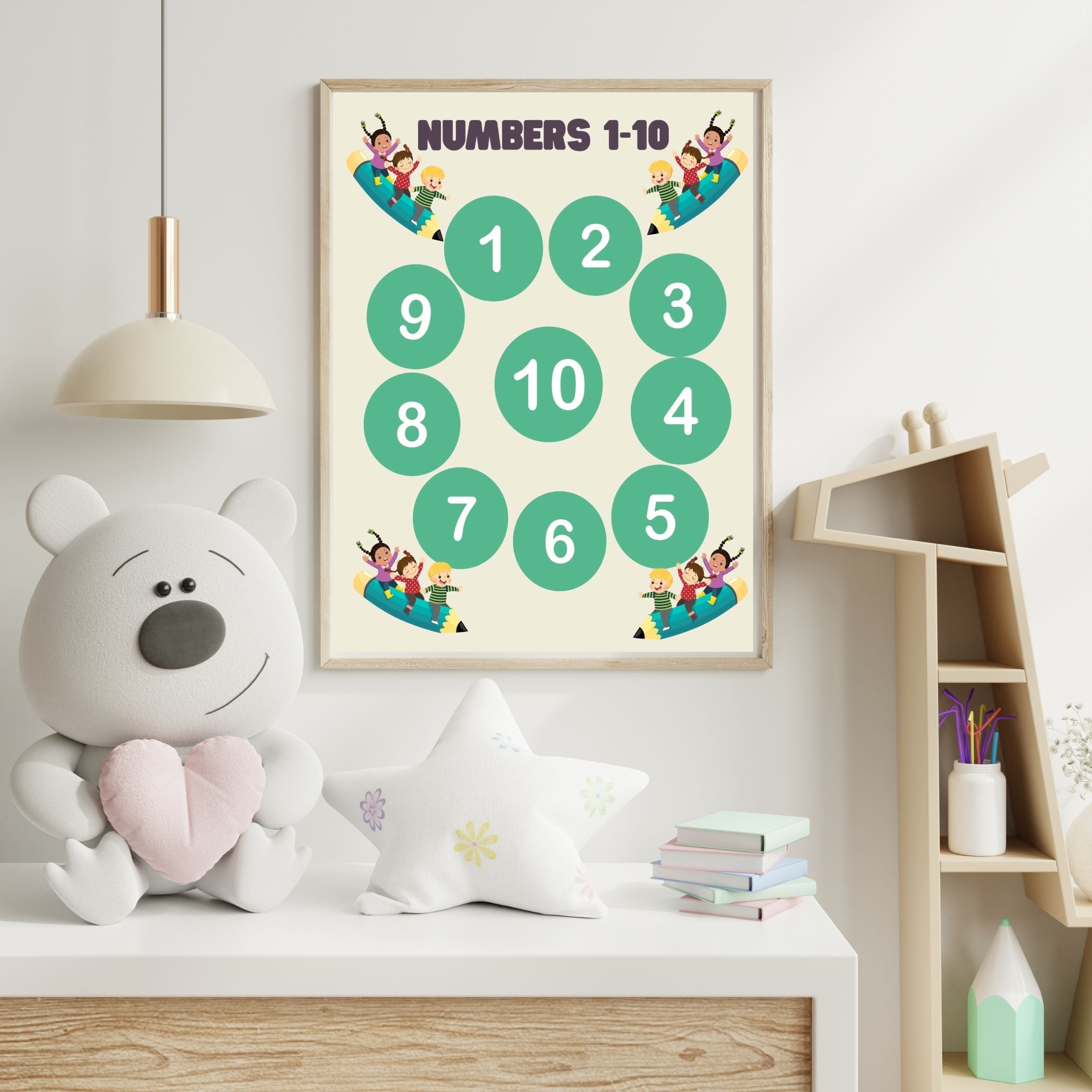 Number Wall Art for Kids 11+ sizes, Counting Poster Printable, Educational Nursery Decor, Preschool Learning Print, Math Wall Art, Digital Download|ke2-14