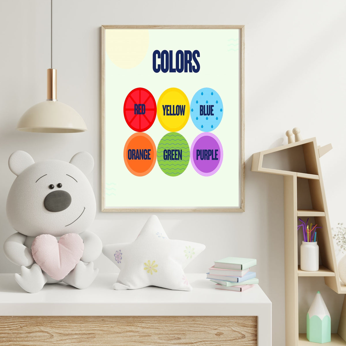 Kids Color Study Wall Art, Printable Learning Poster